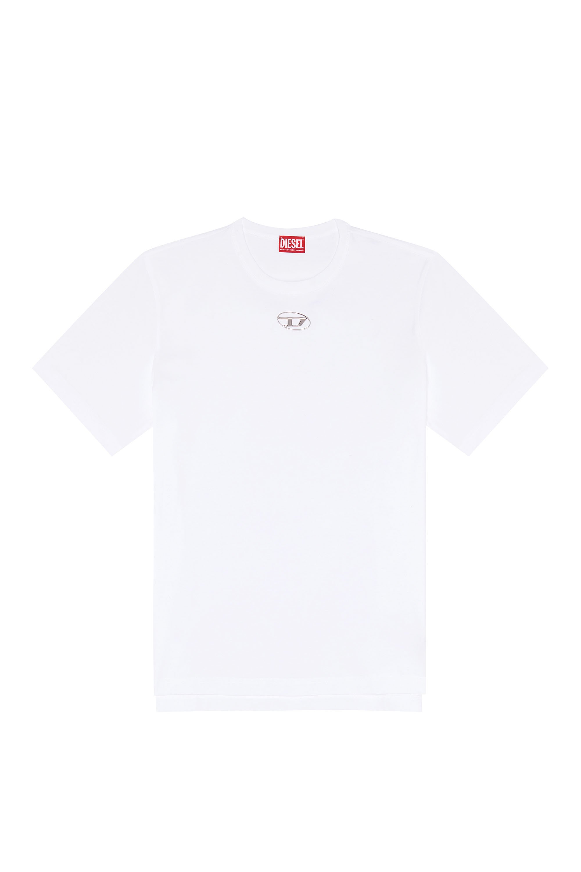 Diesel - T-ADJUST-OD, Man's T-shirt with injection moulded logo in White - 3