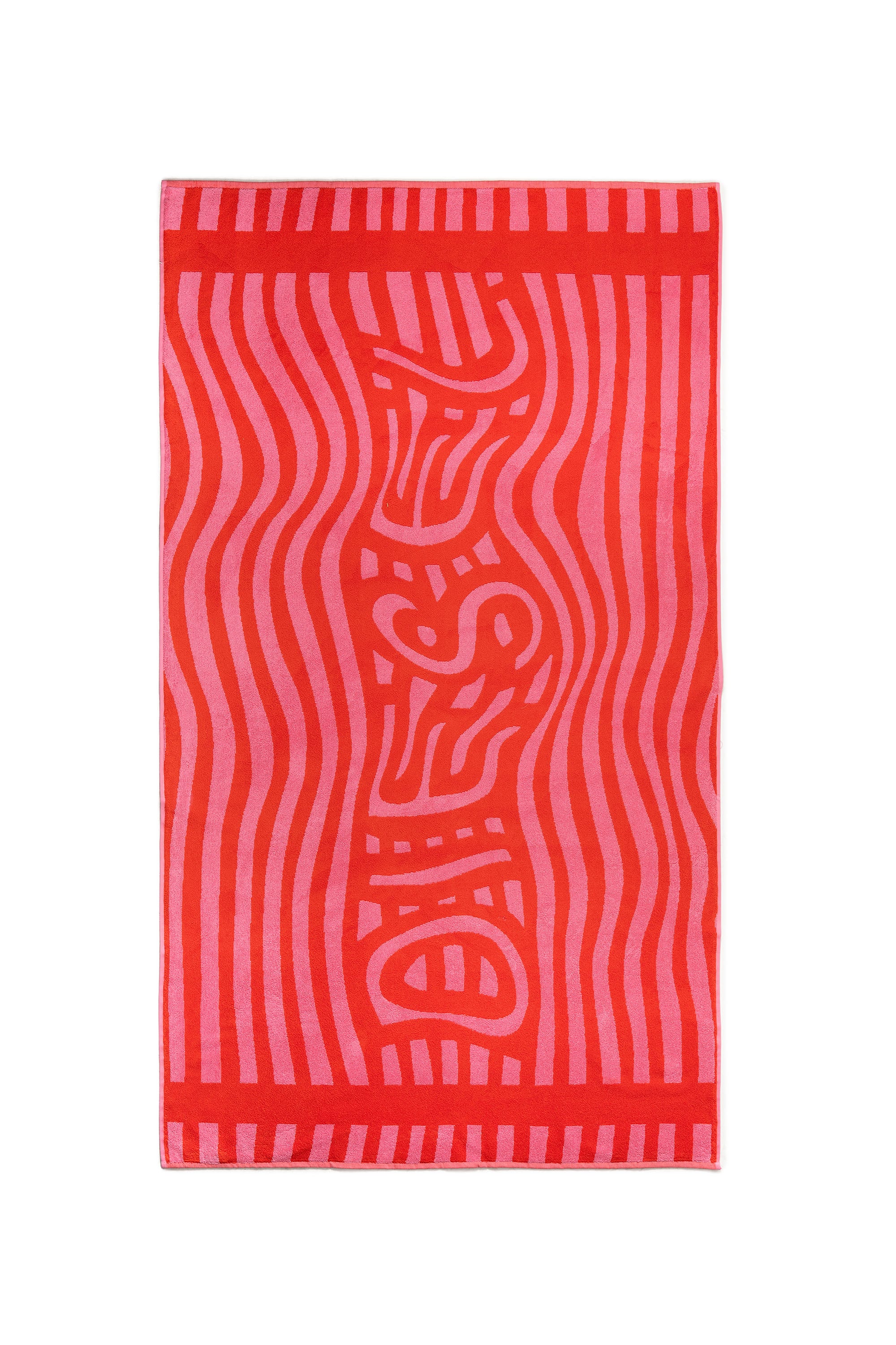 Diesel - 1018163  STRIPES PINK/RED TOWEL, Unisex's Terry towel 100x180 cm in Red - 1