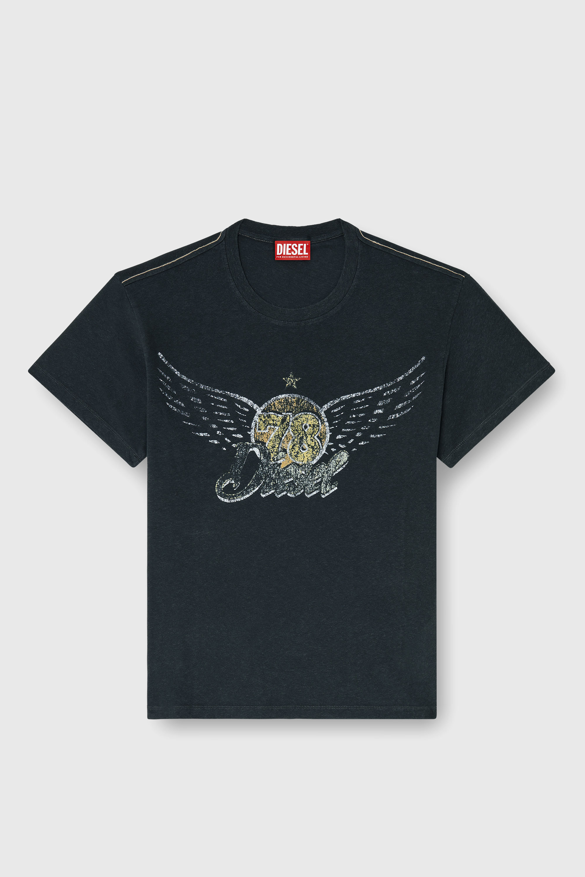Diesel - T-GERIO-A, Man's Cotton-hemp T-shirt with concert graphics in Black - 1