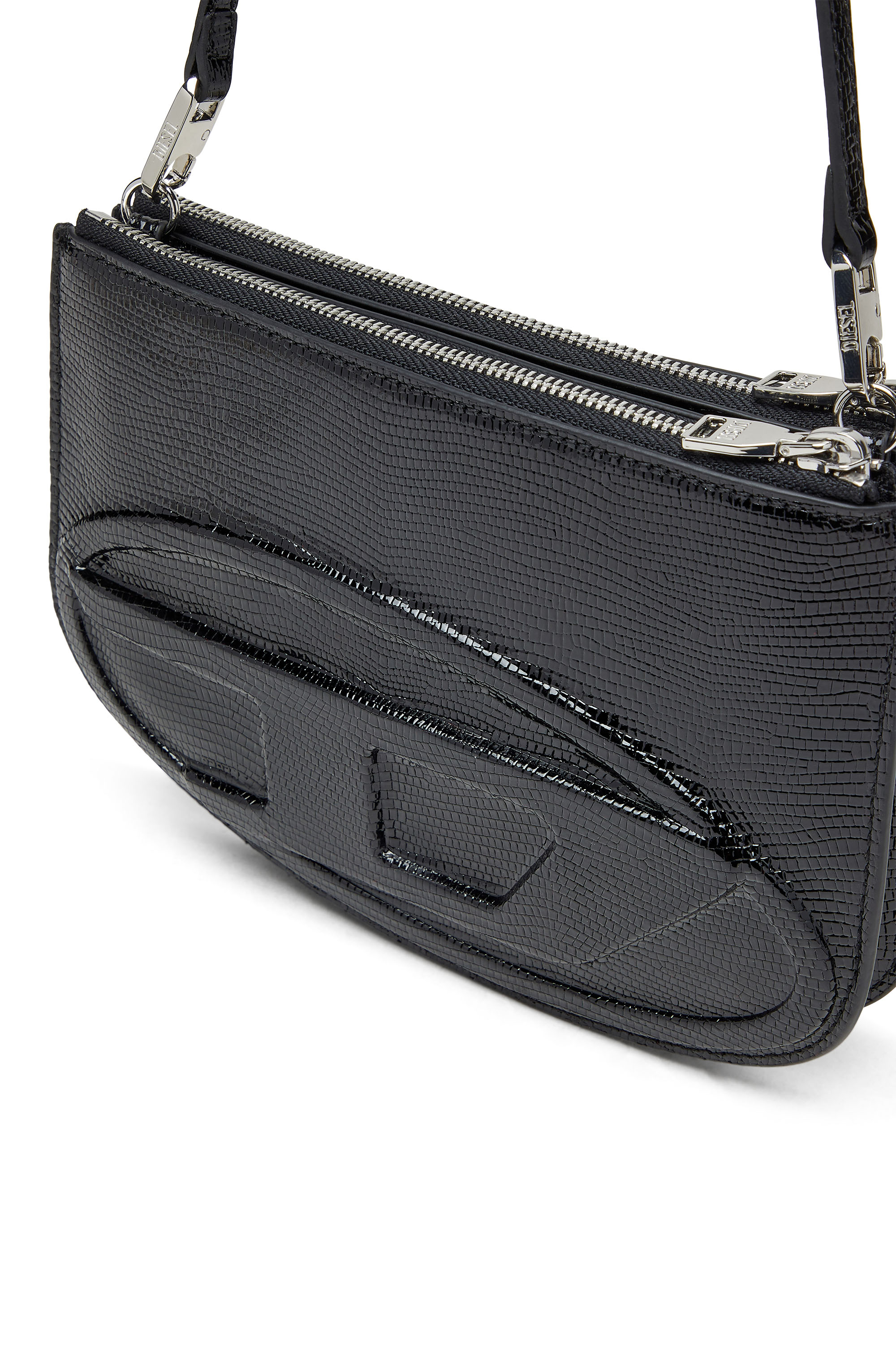 Diesel - 1DR TWIN, Woman's 1DR Twin-Double-pouch shoulder bag in embossed leather in Black - 5
