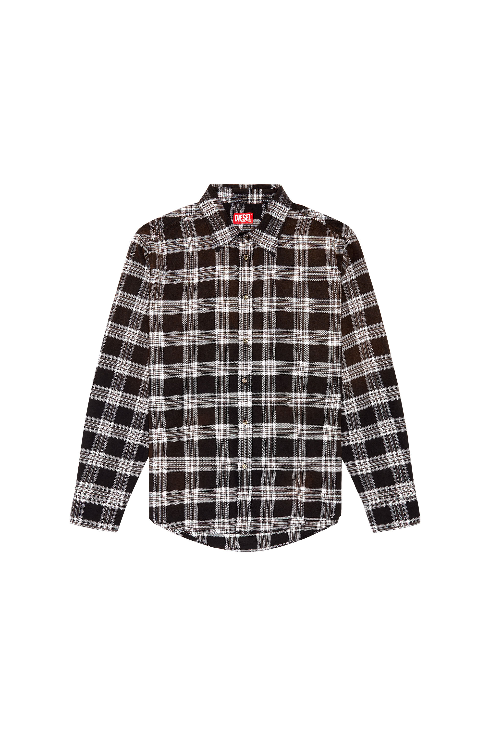 Diesel - S-UMBE-CHECK-NW, Man Checked shirt in dégradé flannel in Multicolor - Image 3