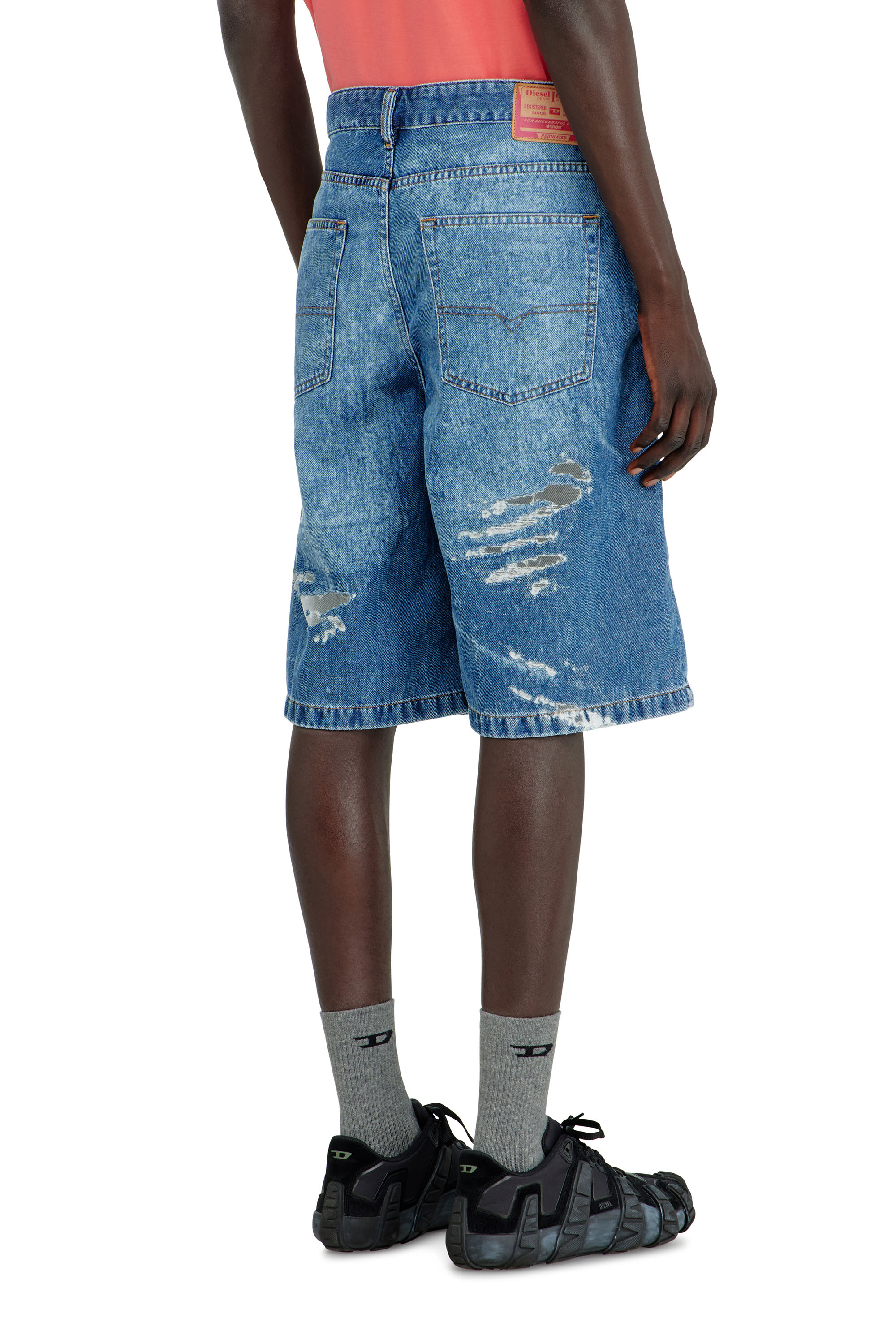Diesel - PR-DE-SIRE-SHORT, Unisex's Shorts in devor&eacute; denim in Medium blue - 3