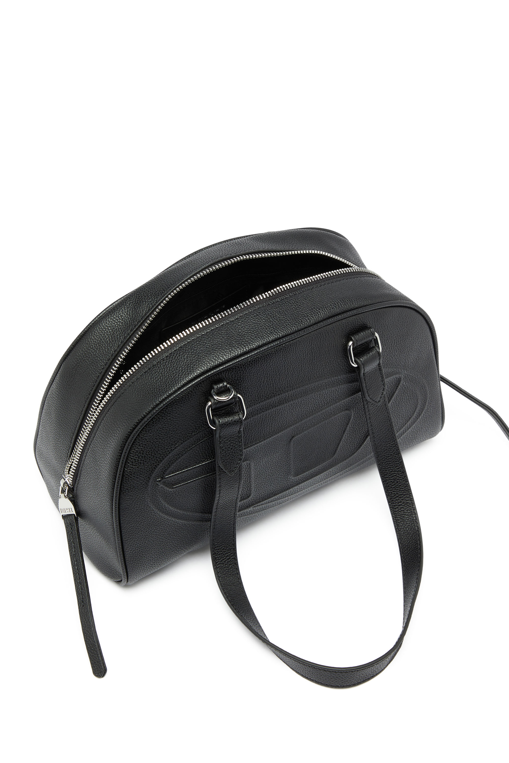 Diesel - 1DR DOME SHOULDER, Unisex's 1DR Dome - Leather Boston bag with embossed logo in Black - 4