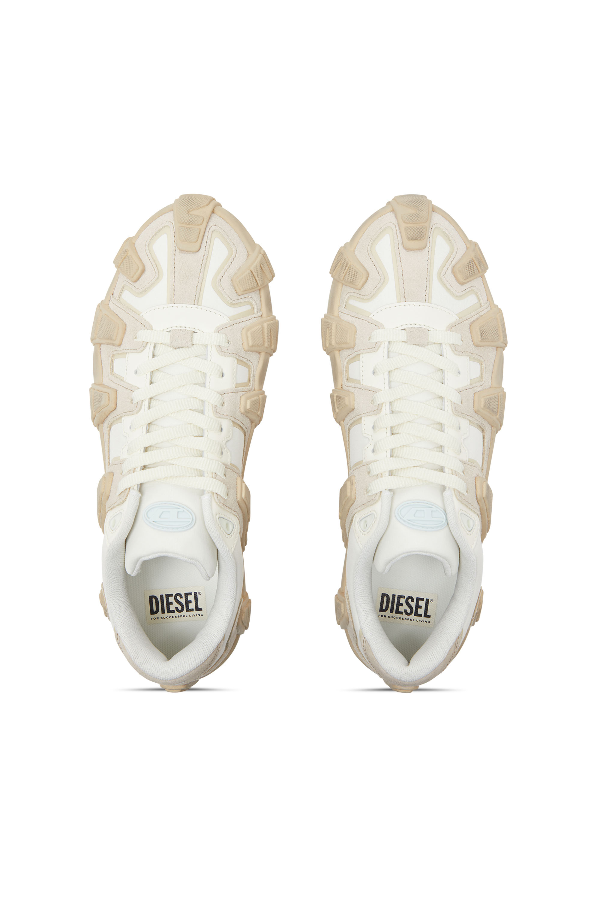 Diesel - S-D-GRIFFE LOW, Man's S-D-Griffe - Nylon sneakers in White/Beige - 4