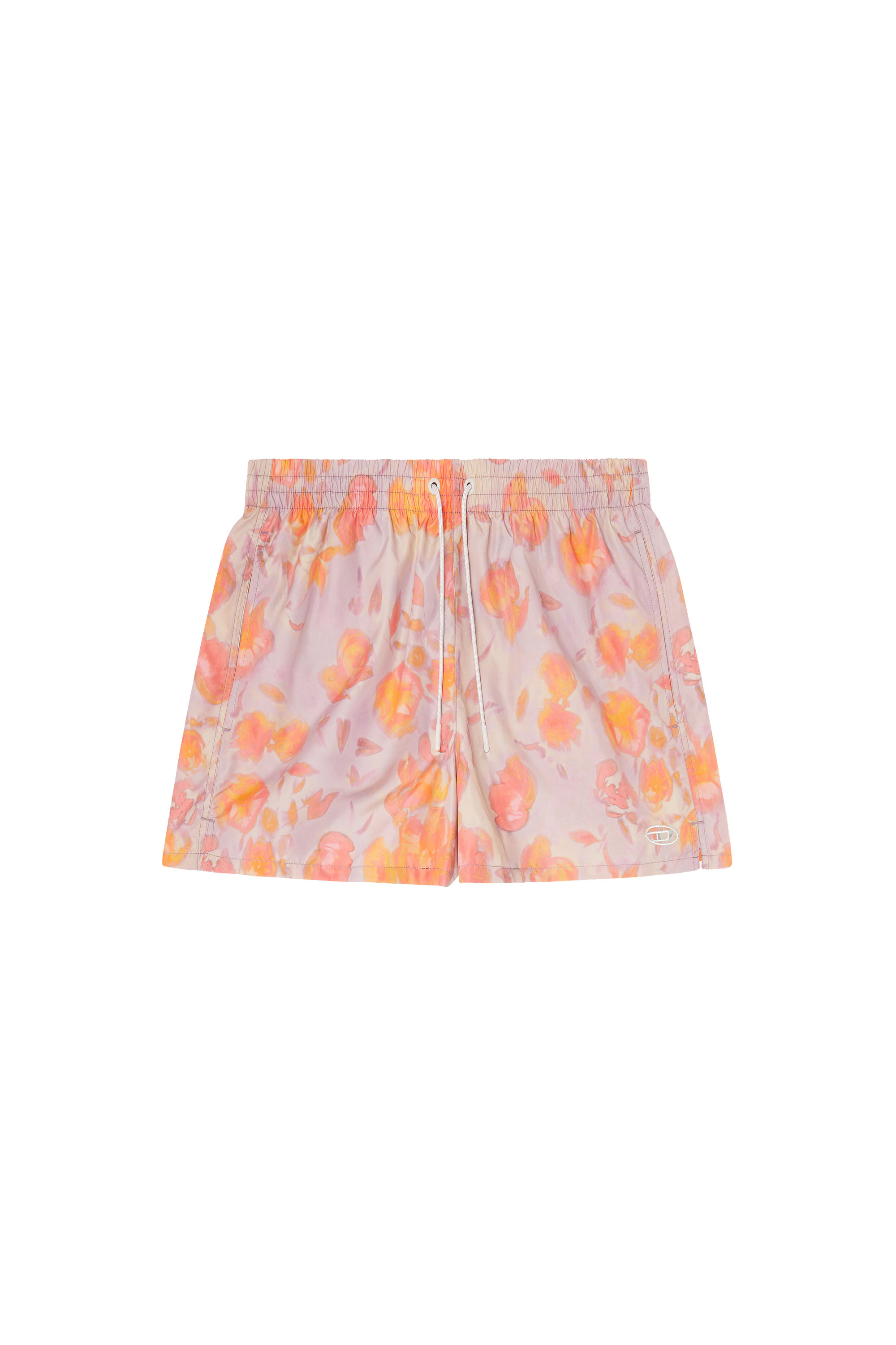 Diesel - OLLY-34-D-CORE, Man's Metallic swim shorts with floral print in Lilac - 4