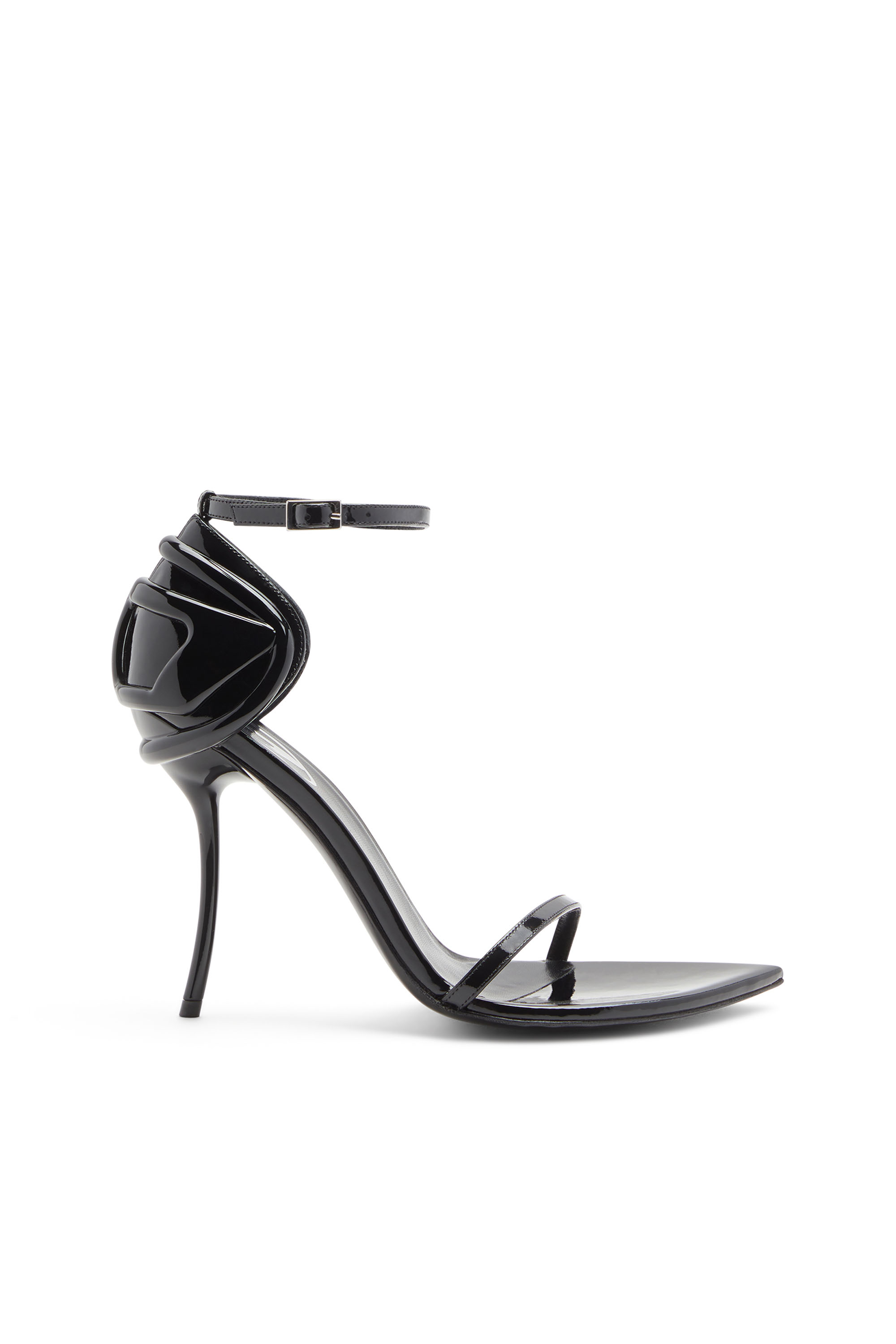 D-TEN&HALF SANDAL, Black Diesel - D-TEN&HALF SANDAL, Woman's D-Ten&Half-Stiletto sandals in patent leather and satin in Black - 1