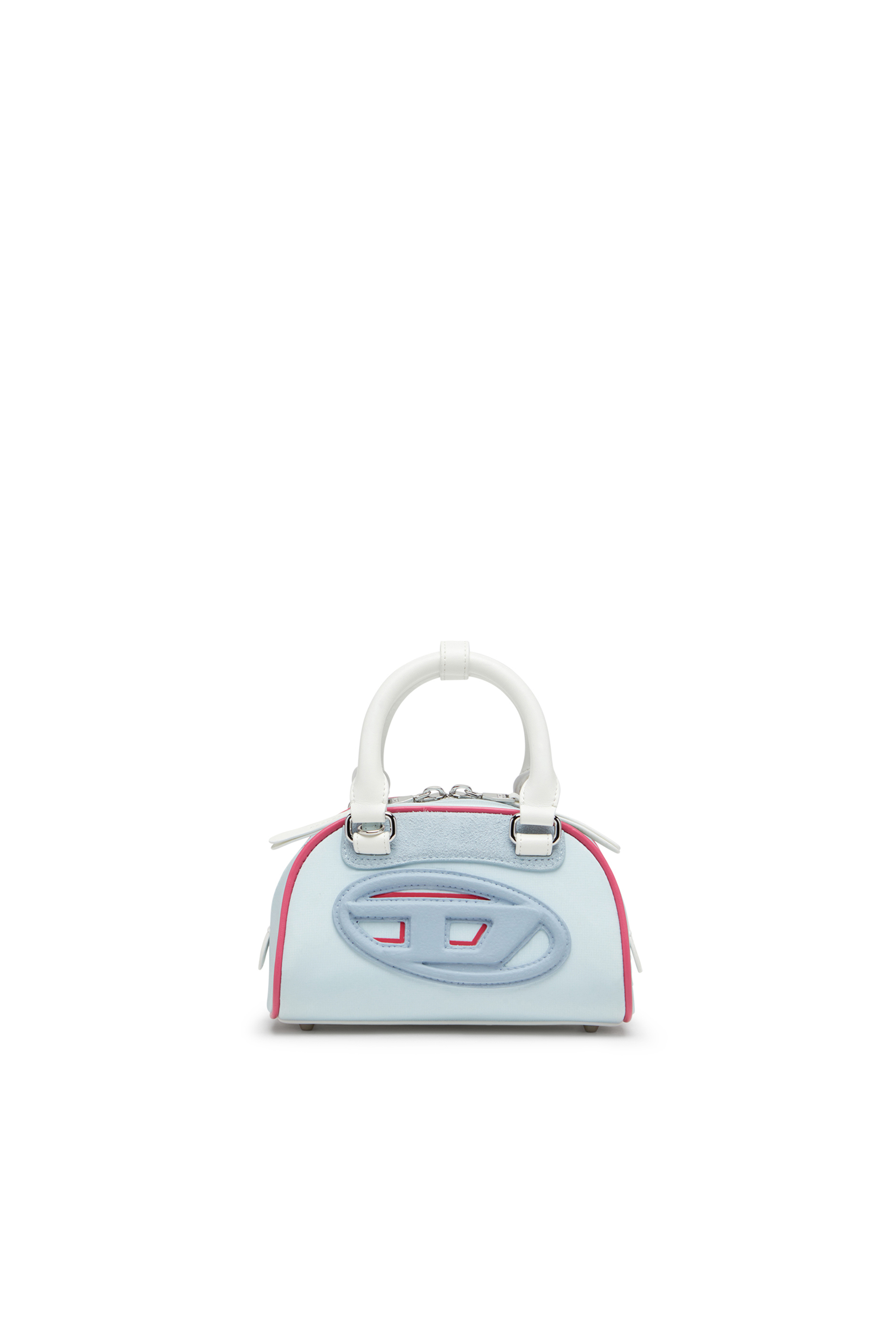 Diesel - 1DR DOME CROSSBODY, Woman's 1DR Dome-Colour-block small bowling bag in Light Blue - 2