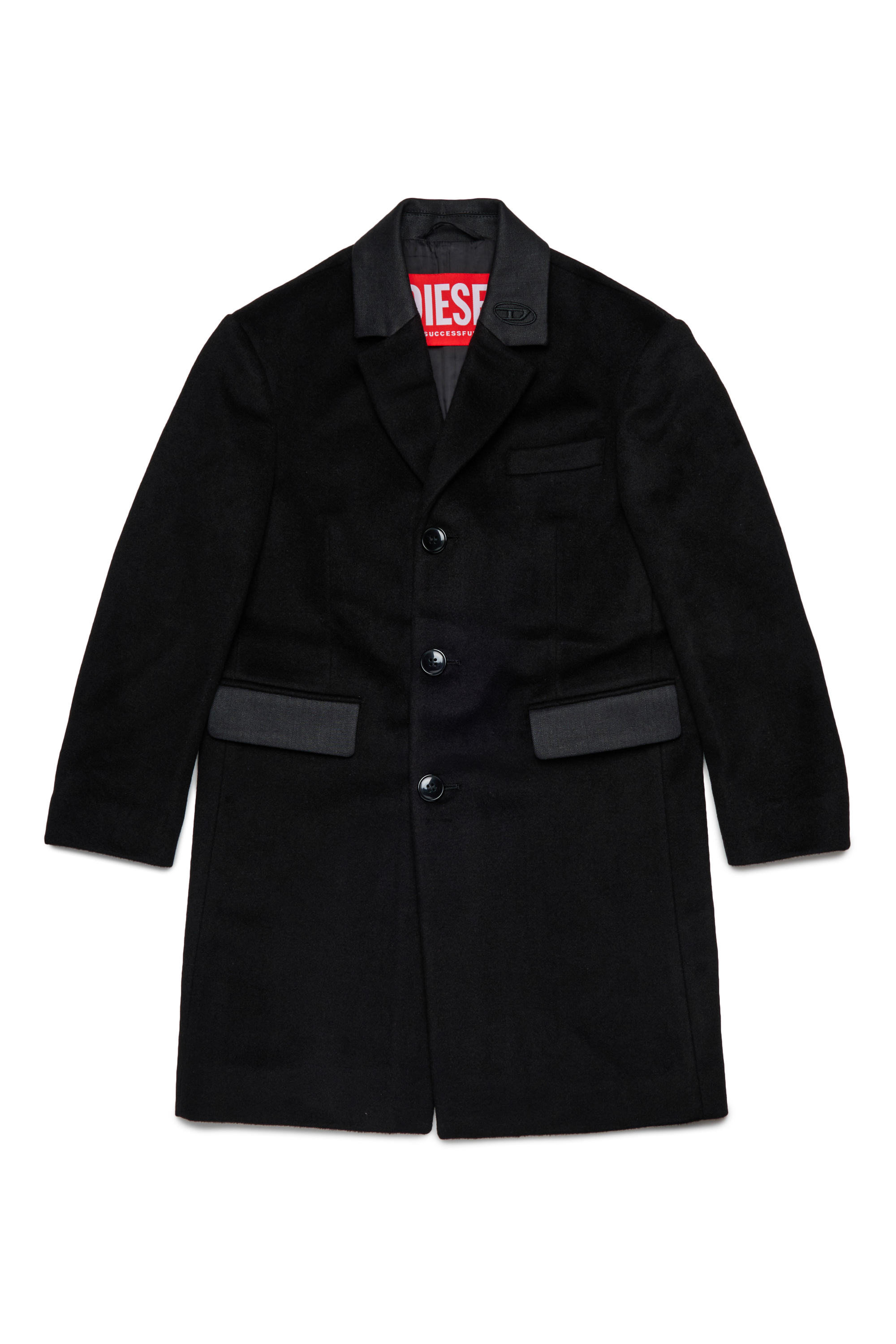 Diesel - JDERRIS, Man's Wool jacket with contrasting details in Black - 1