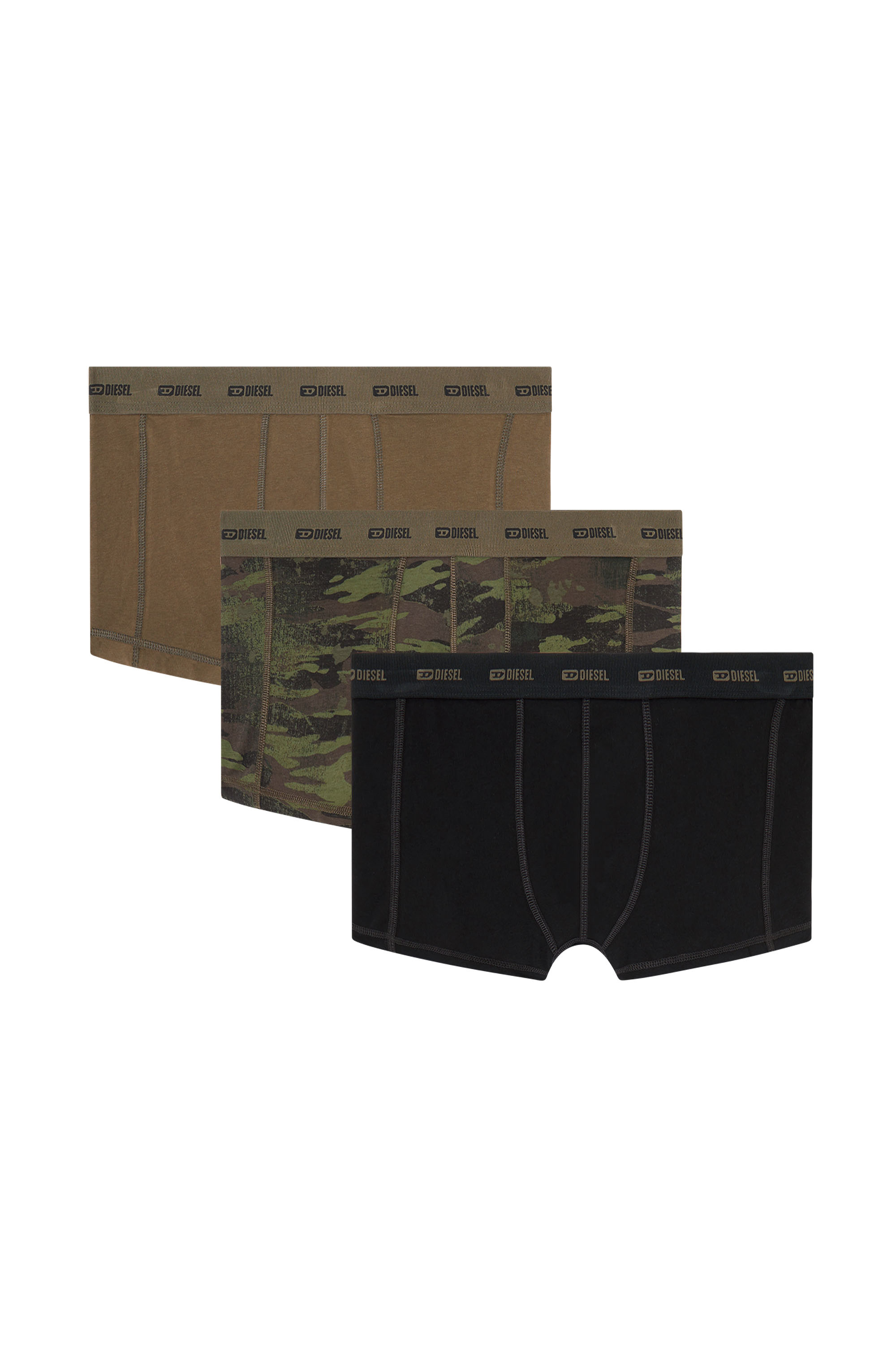 Diesel - DAMIEN-UTLT-3PACK, Man's Three-pack of boxer briefs plain and camo in null - 1
