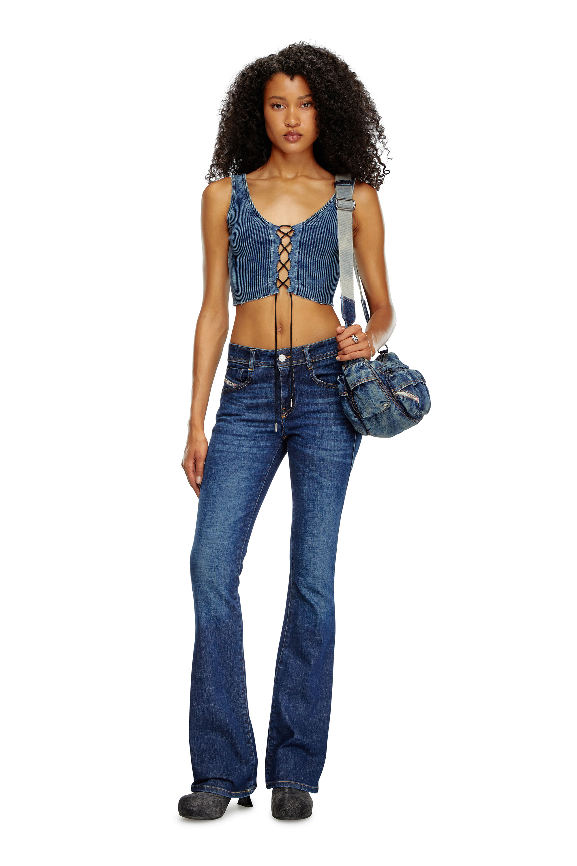 Diesel - Bootcut and Flare Jeans 1969 D-Ebbey 09B90, Dark Blue - Image 5