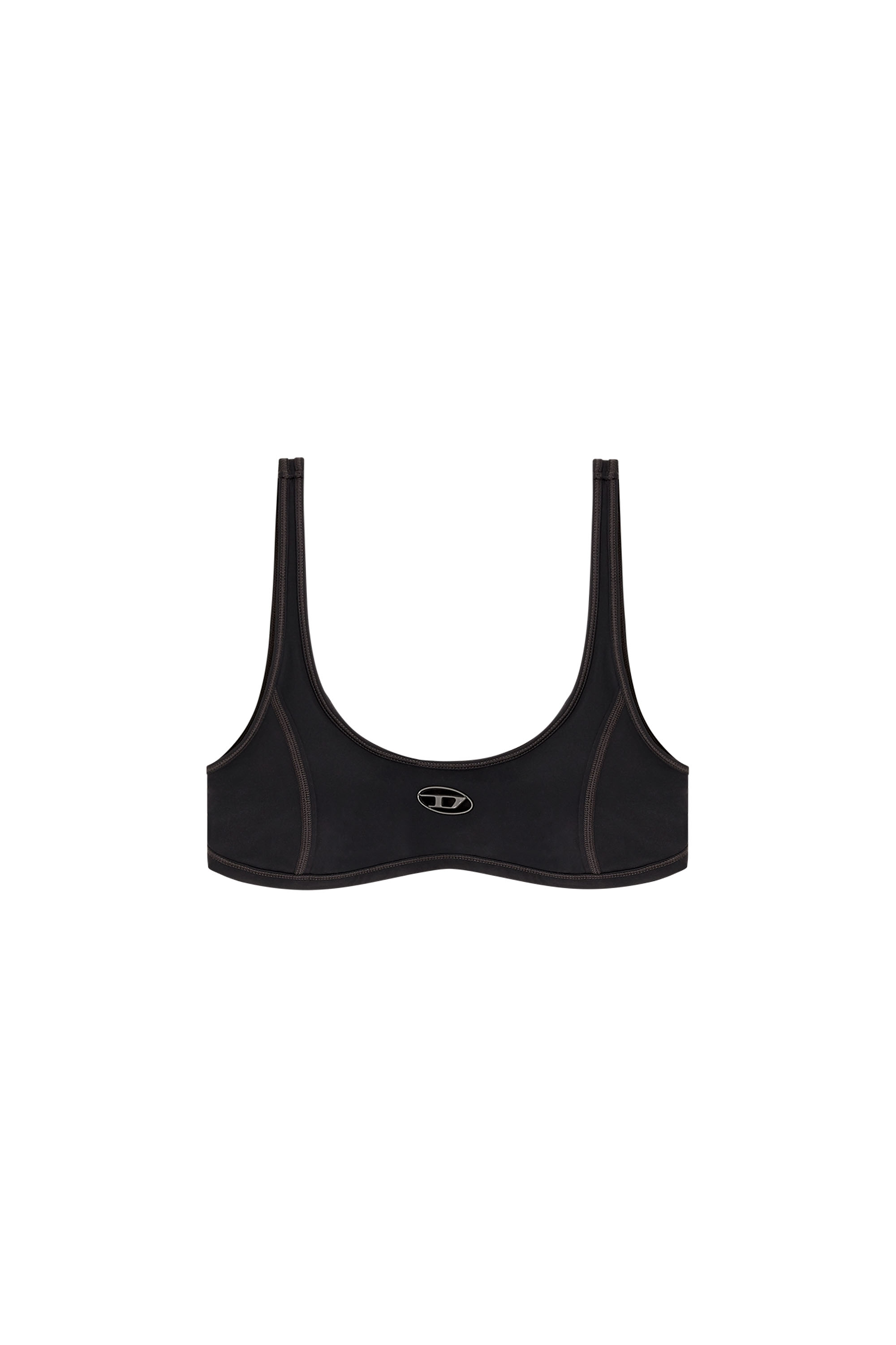 Diesel - CHELSEA-UTLT, Woman's Sports bra with cut-out logo in Black - 3