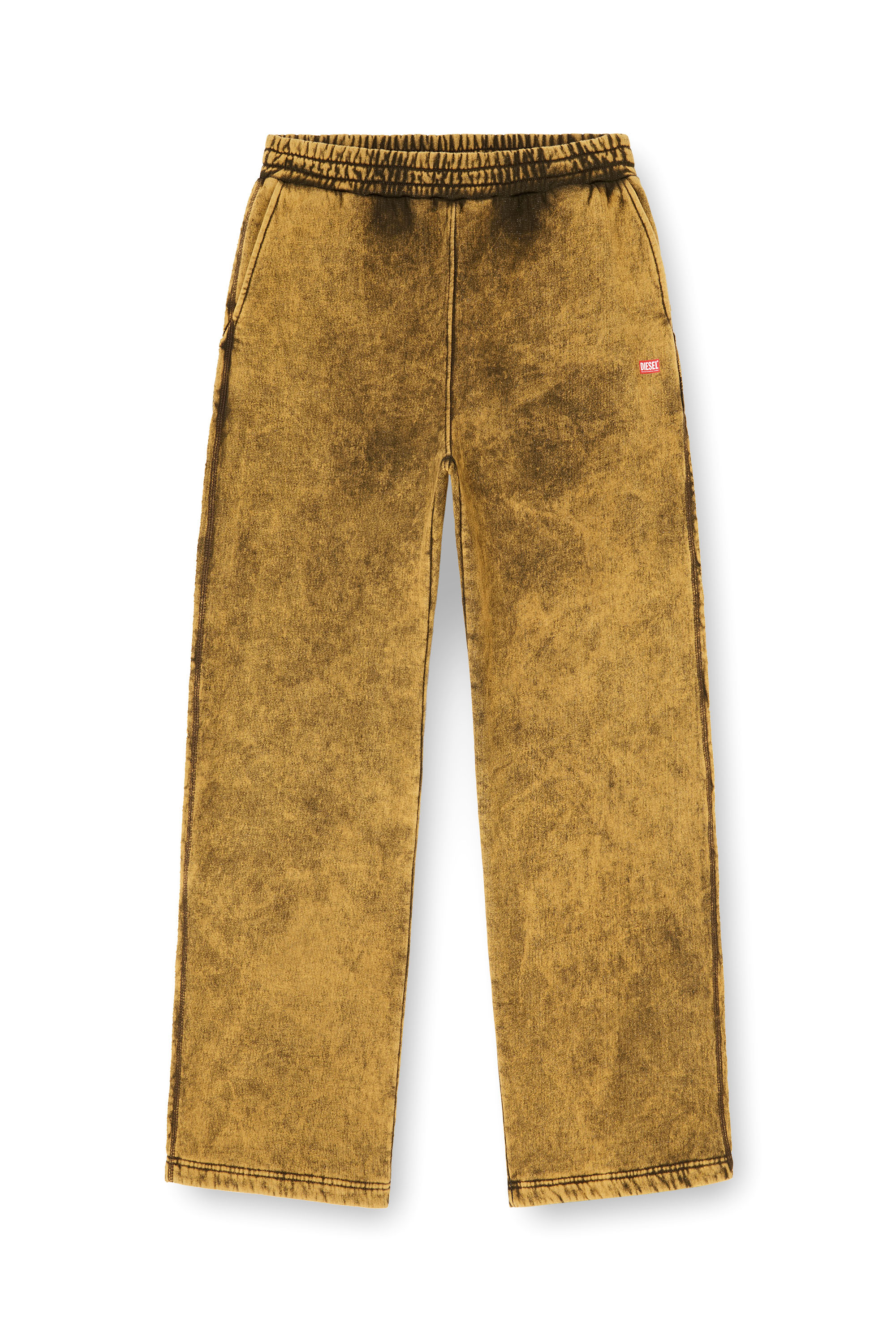Diesel - P-MARTAINS-RAW, Man's Acid-wash sweatpants with raw edges in Brown - 4