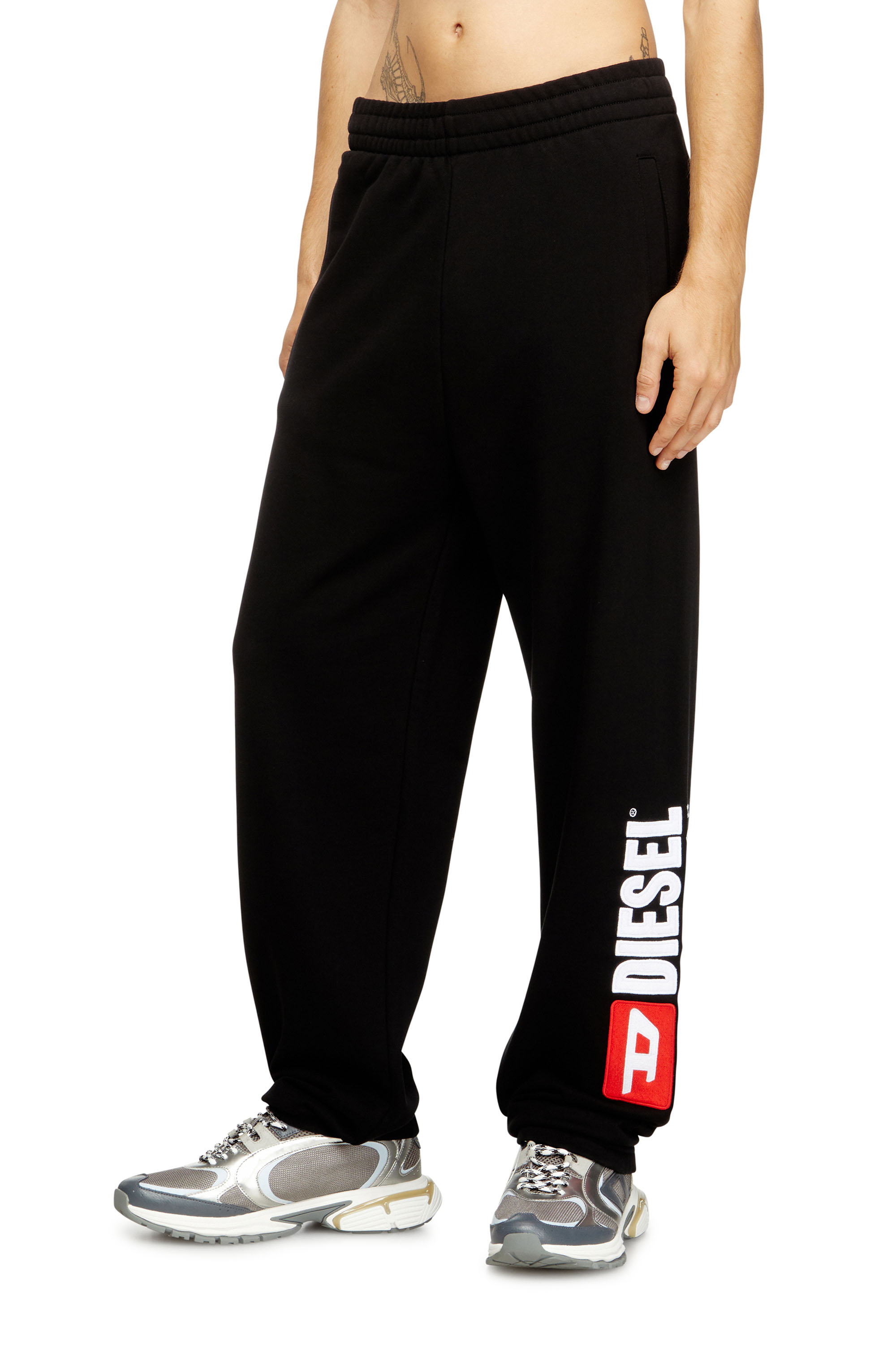 Diesel - P-MARKY-DIV, Man's Cotton sweatpants with Diesel patch in Black - 3