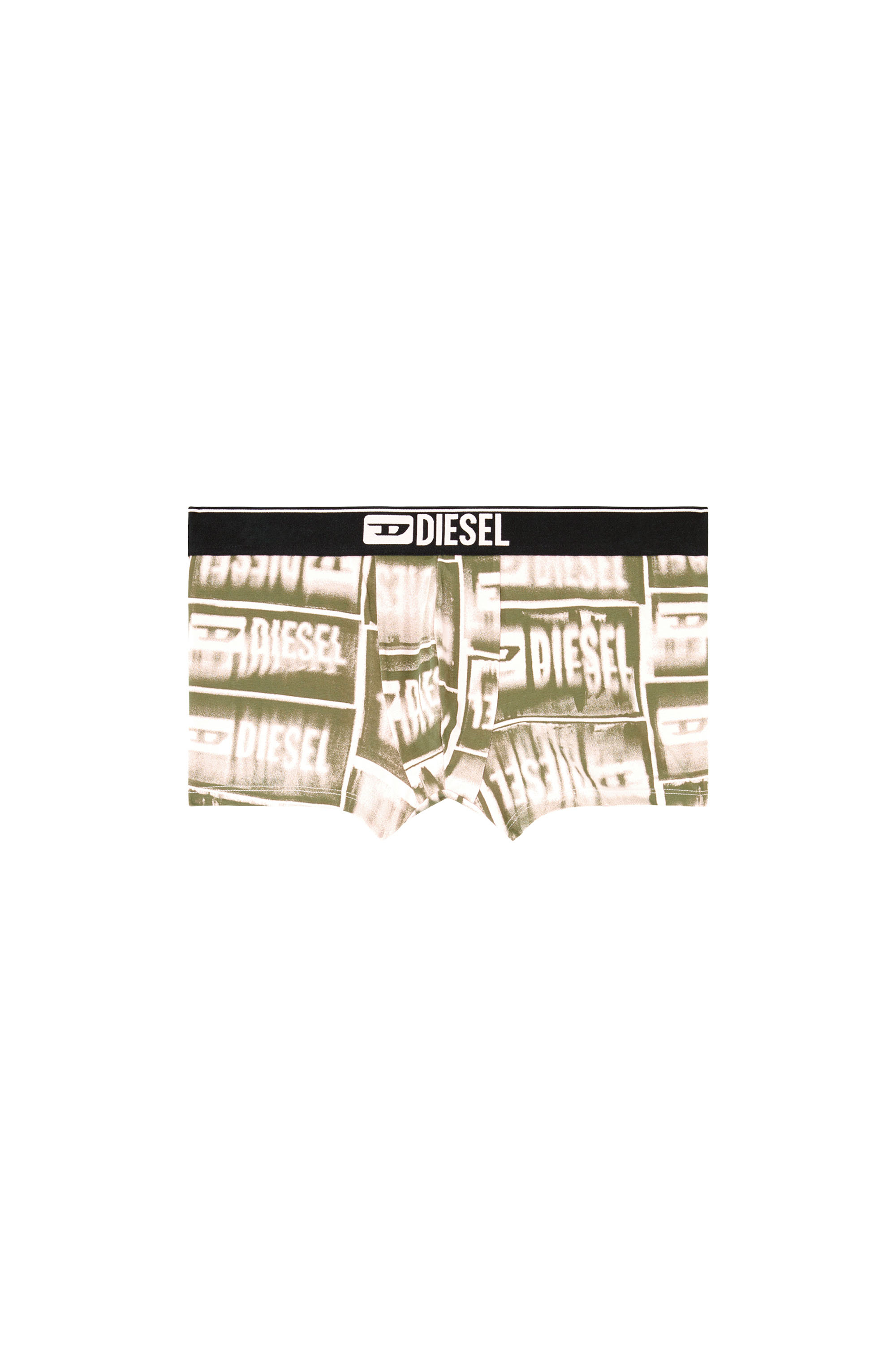 Diesel - DAMIEN-D-BOX, Man's Boxer briefs with faded logo print in Green - 4