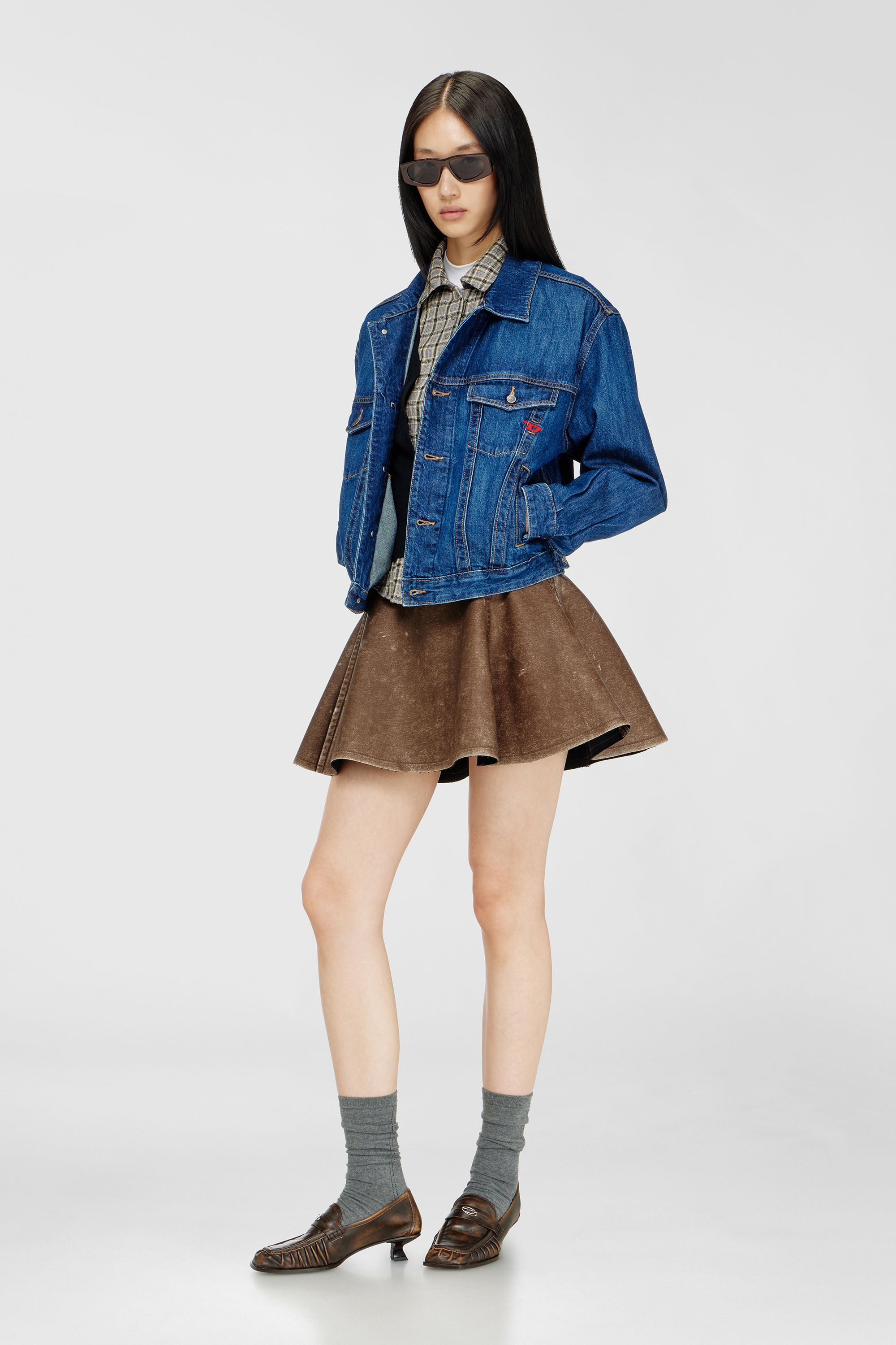Diesel - D-RANGER, Man's Trucker jacket in denim in Medium blue - 7