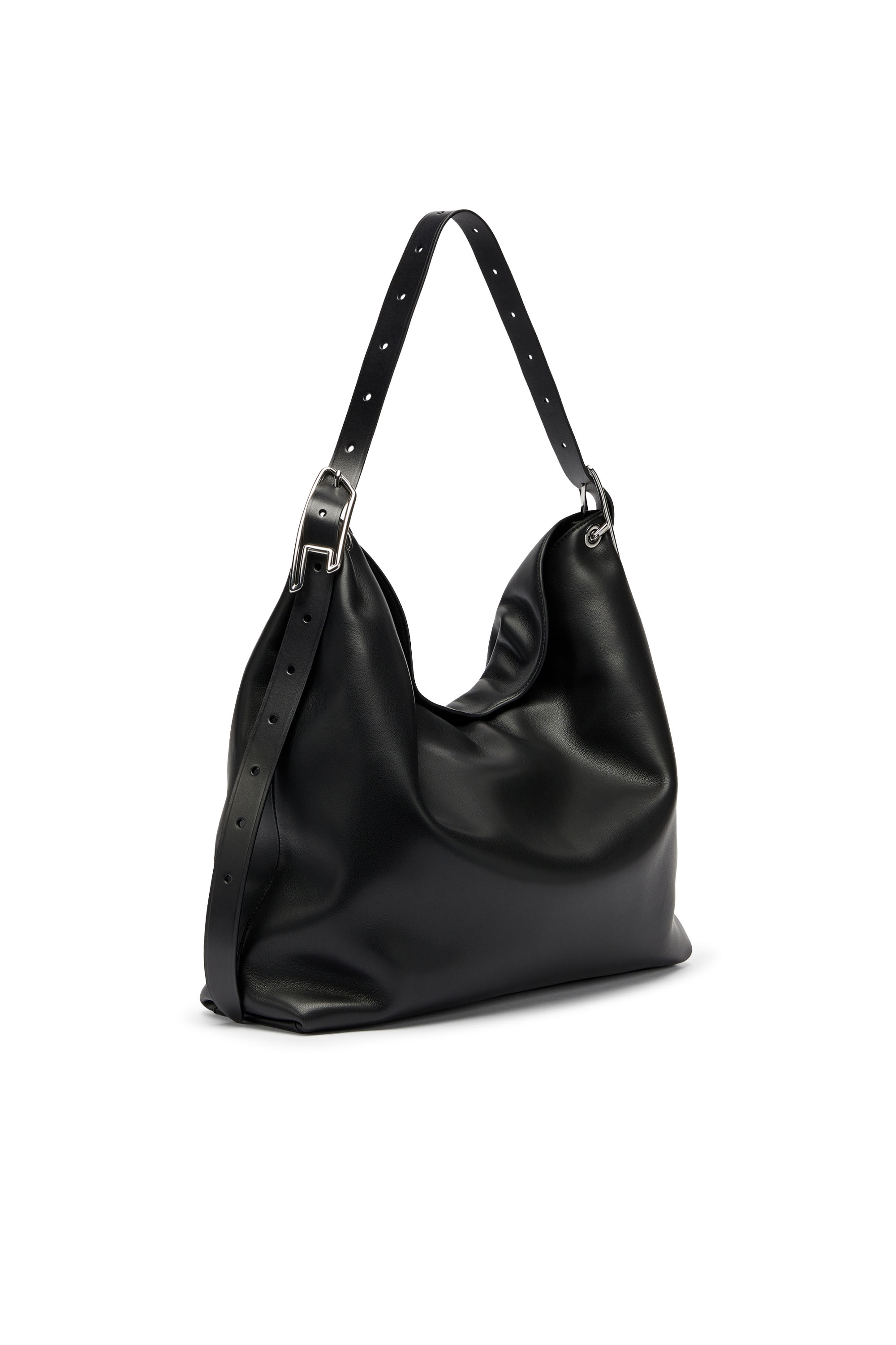 Diesel - D-LINE HOBO, Woman's D-Line-Leather hobo bag in Black - 1
