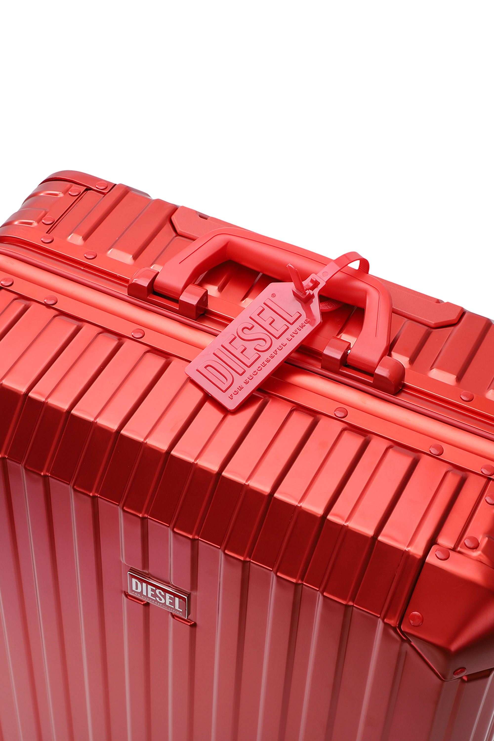 Diesel - DIESEL ALUMINUM TROLLEY- DSL002, Unisex's Aluminum suitcase size M in Red - 6