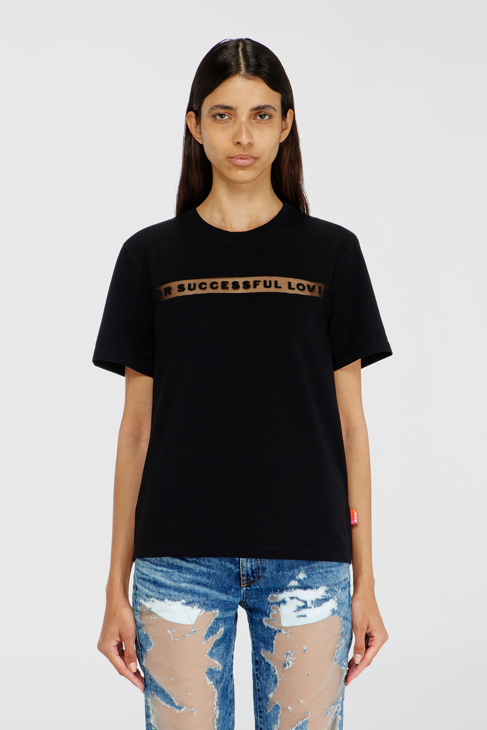 Diesel - PR-T-NOTS-CHI-R, Unisex's T-shirt with For Successful Loving logo in Black - 1