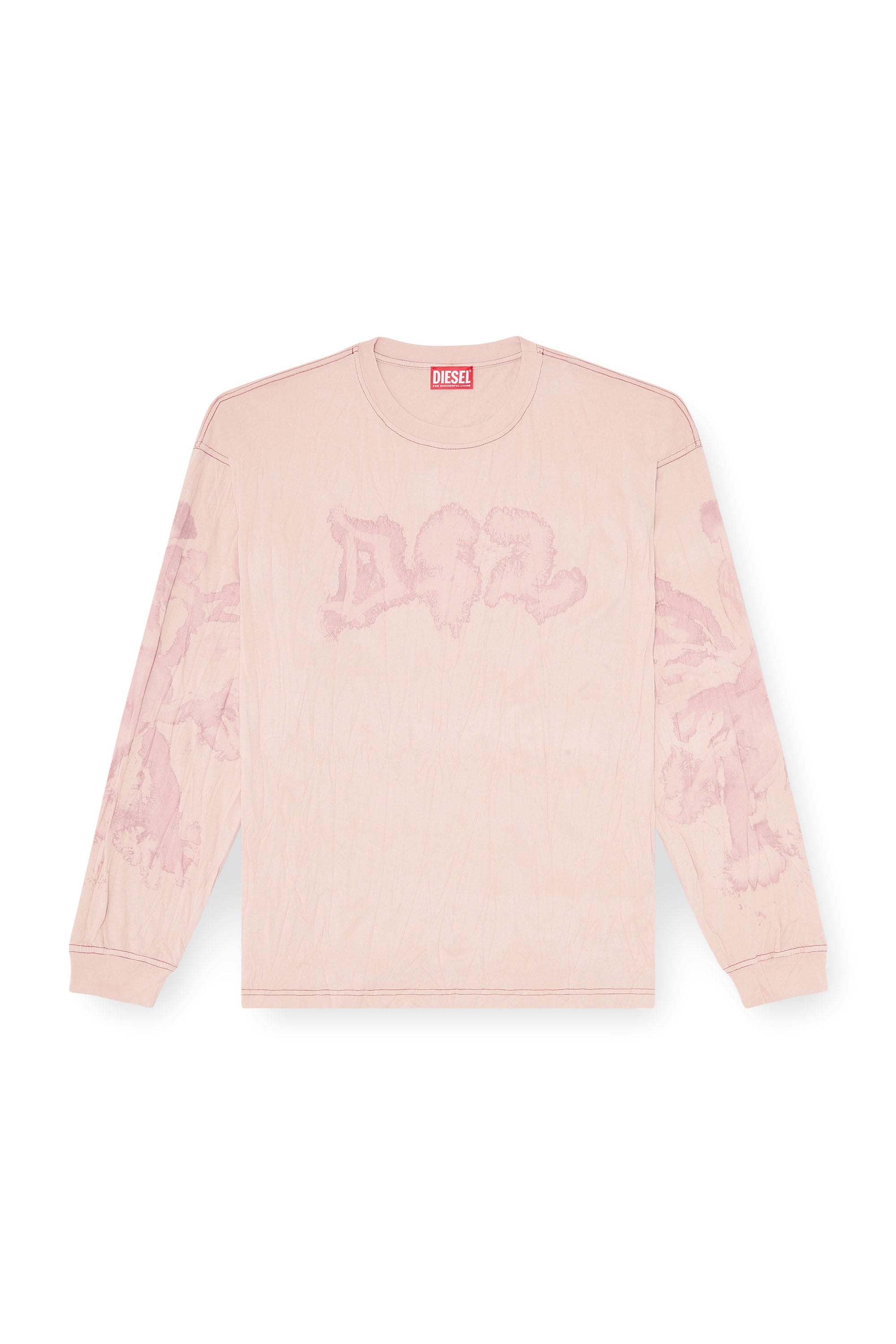 Diesel - T-BOXT-LS-AA4, Man's Relaxed long sleeve tee with blotched print in Pink - 3