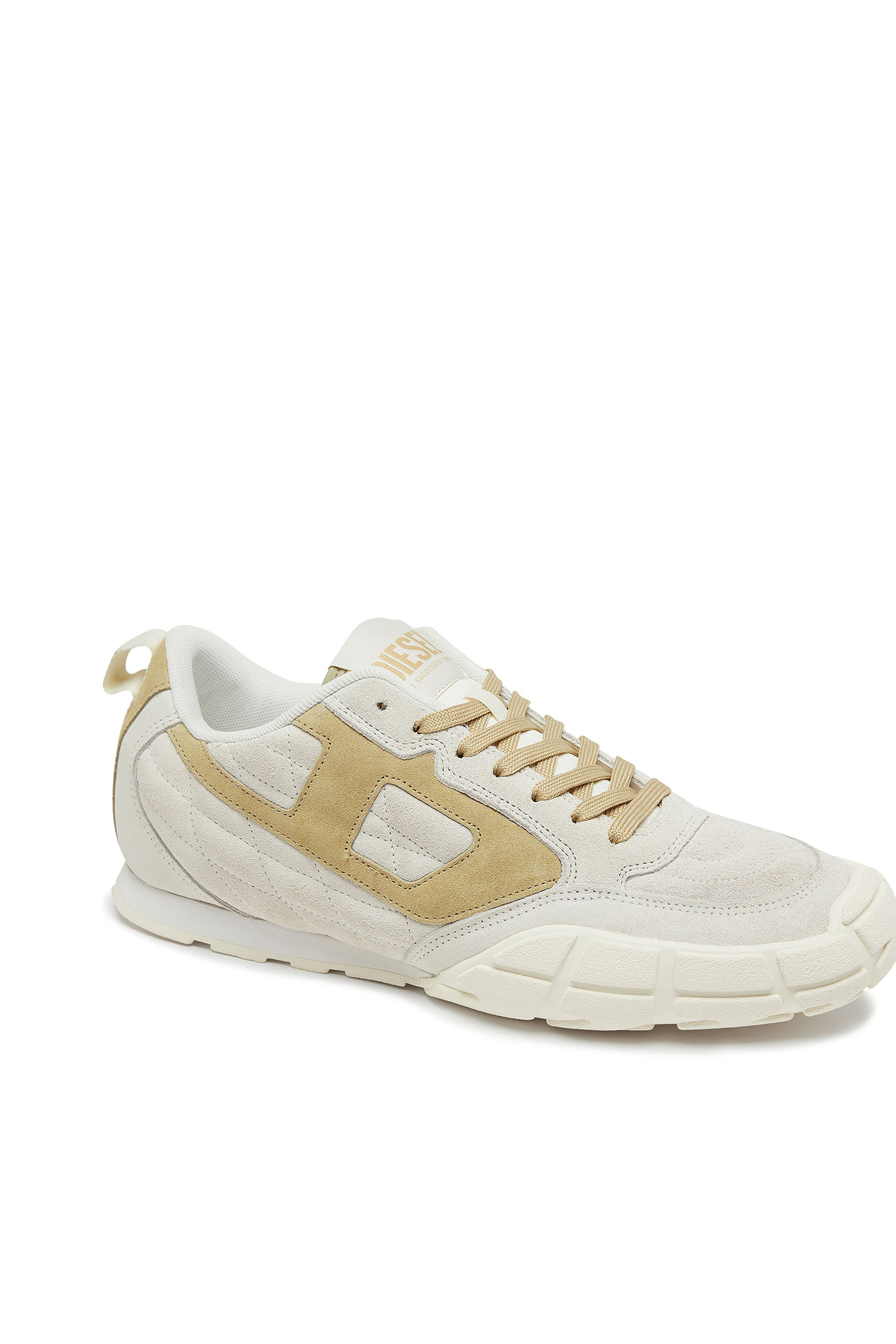 Diesel - S-PAGODHA LOW W, Woman's S-Pagodha-Quilted suede sneakers in White/Brown - 6