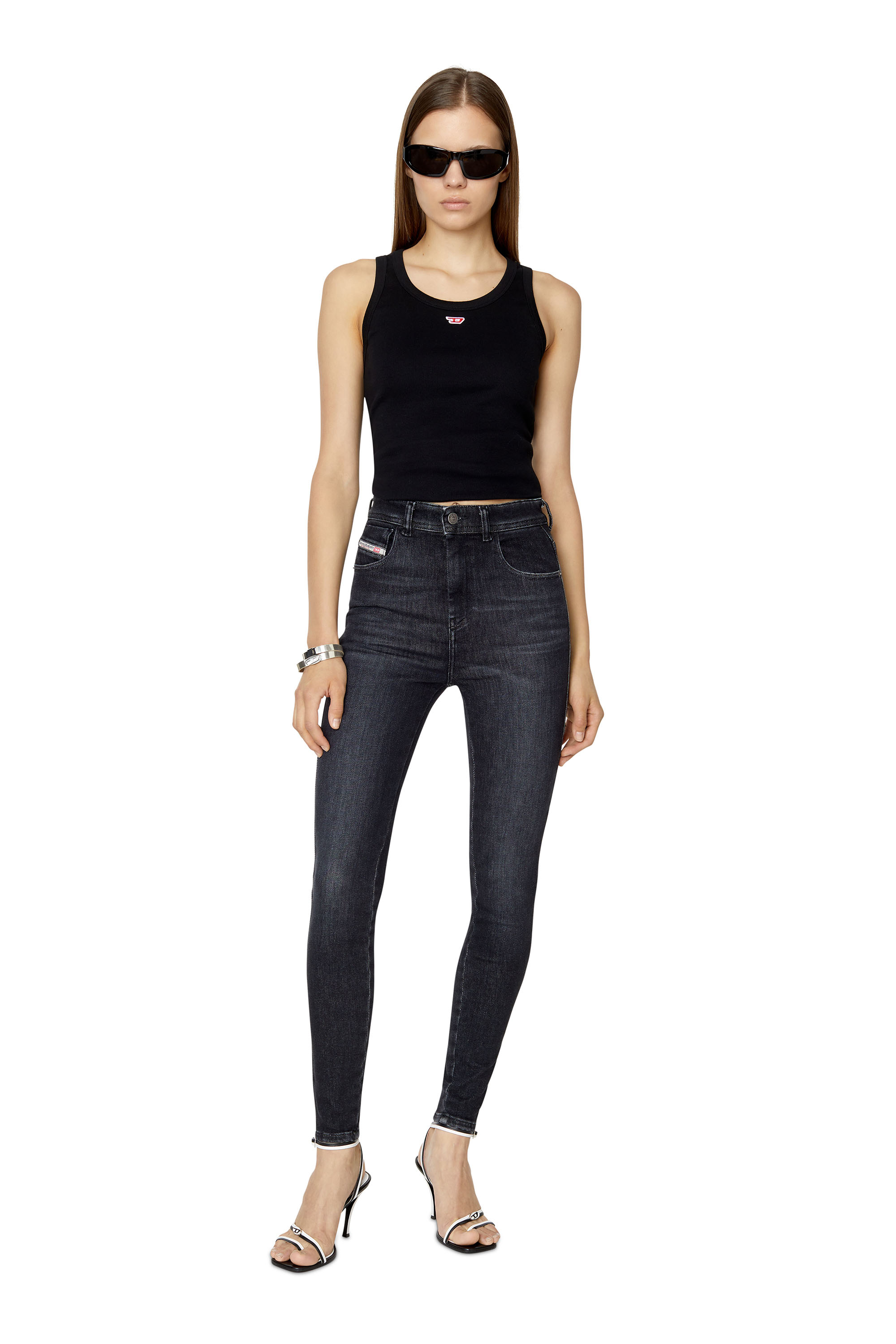 Diesel - Super skinny Jeans 1984 Slandy-High 09D96, Black/Dark grey - Image 5