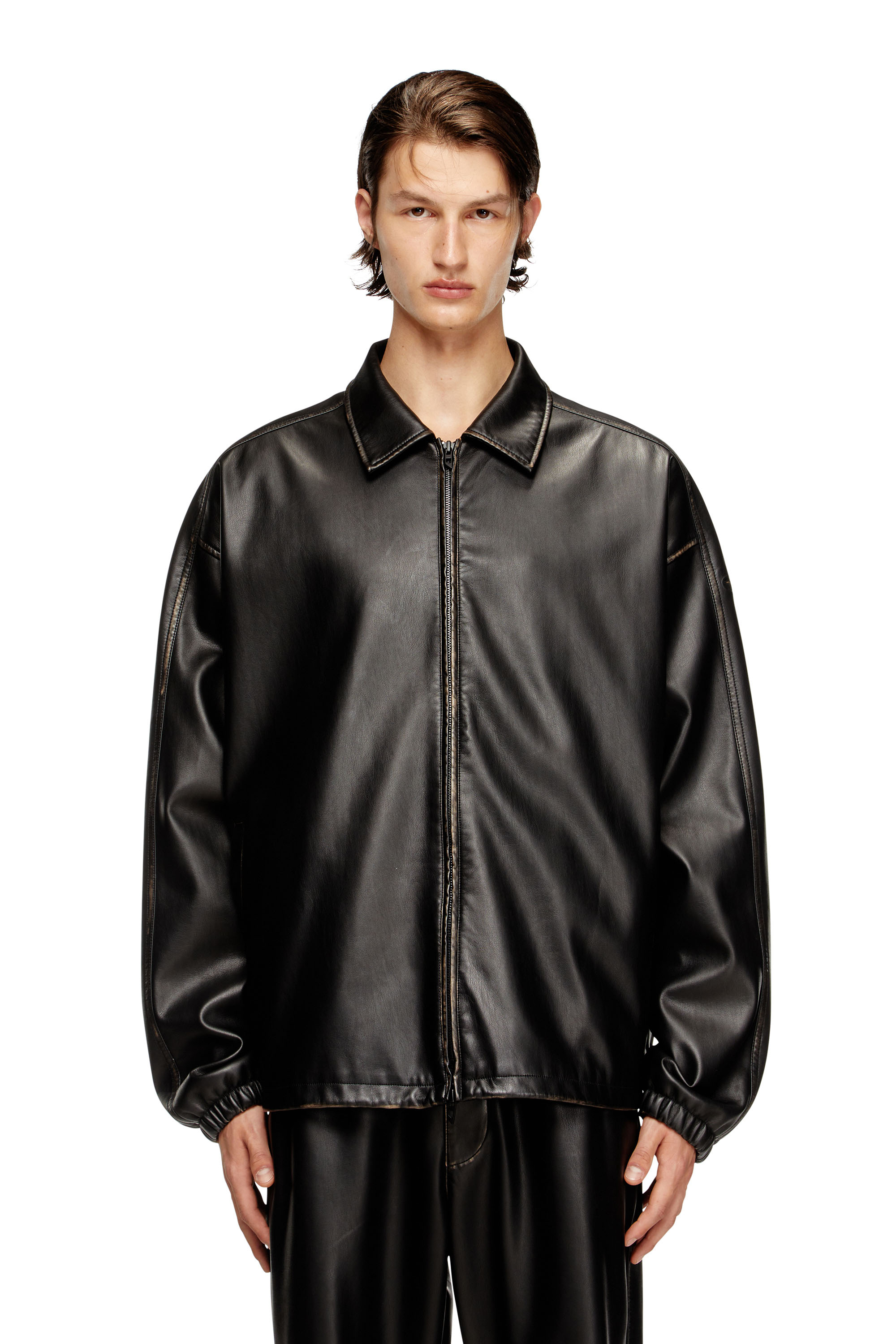 Diesel - J-AKE, Unisex's Jacket in treated technical fabric in Black - 1