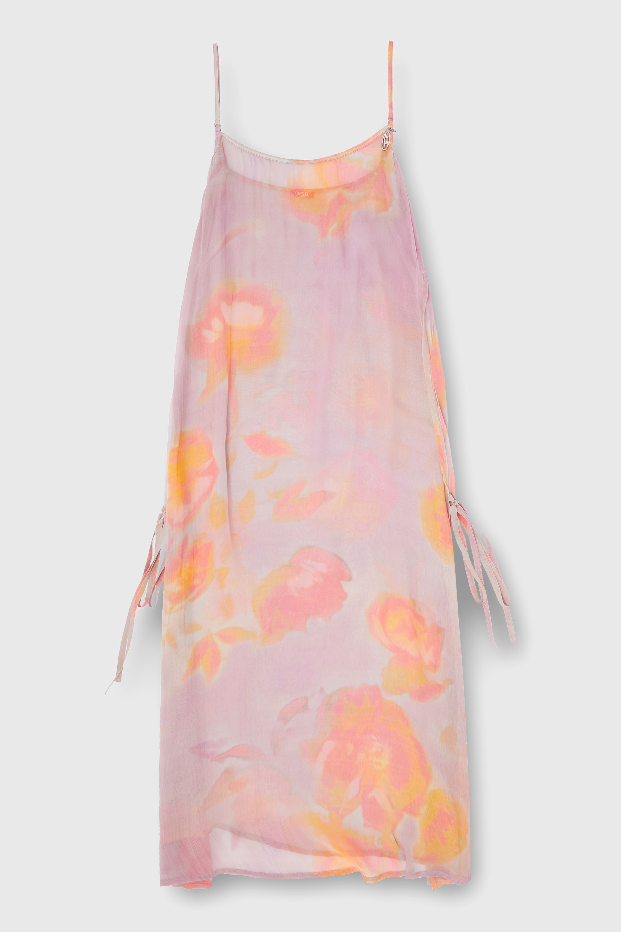 Diesel - VANYA-UTLT, Woman's Beach cover-up dress in floral chiffon in Lilac - 2