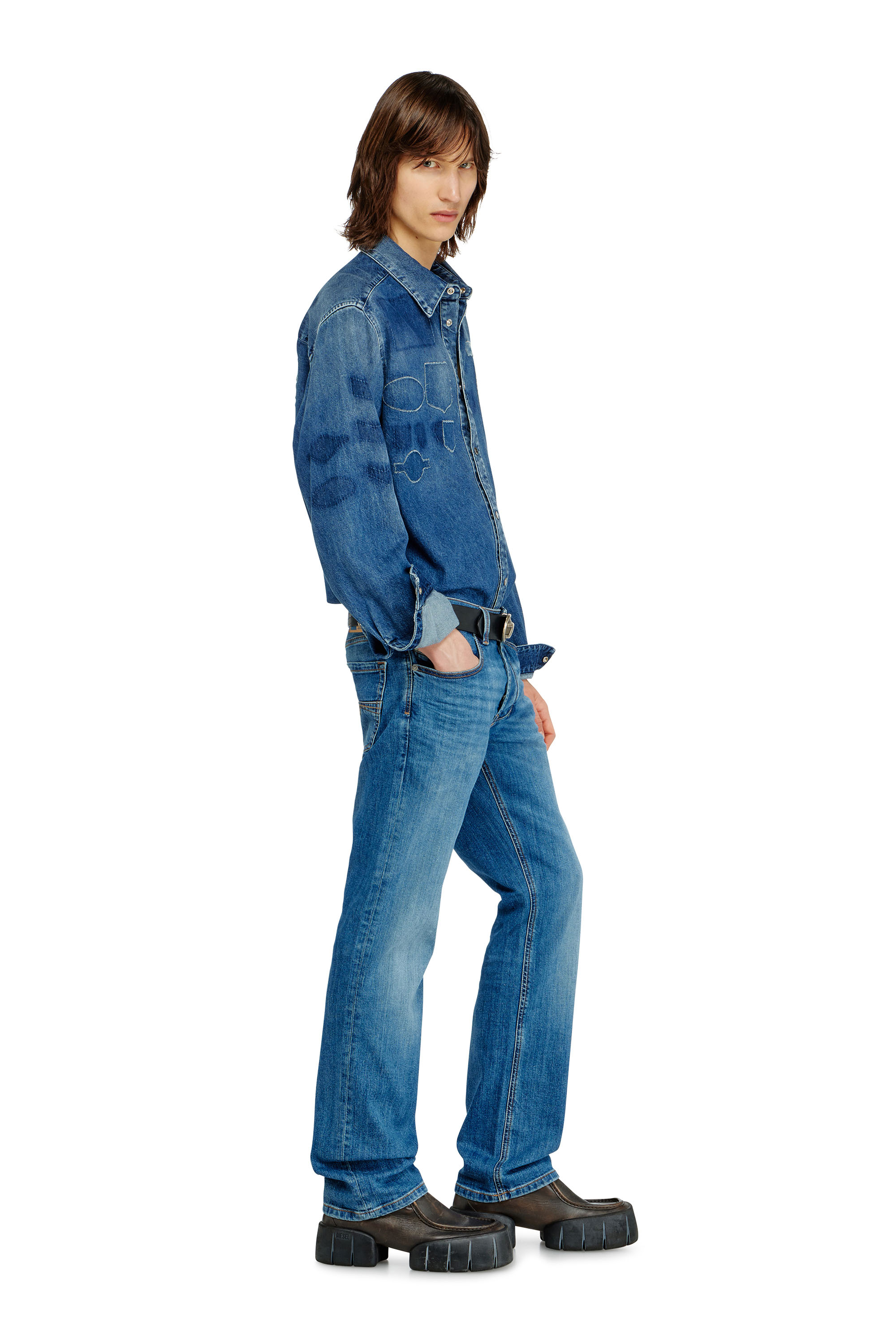 Diesel - Man's Regular Jeans 1985 Larkee 0KIAL, Light Blue - 3