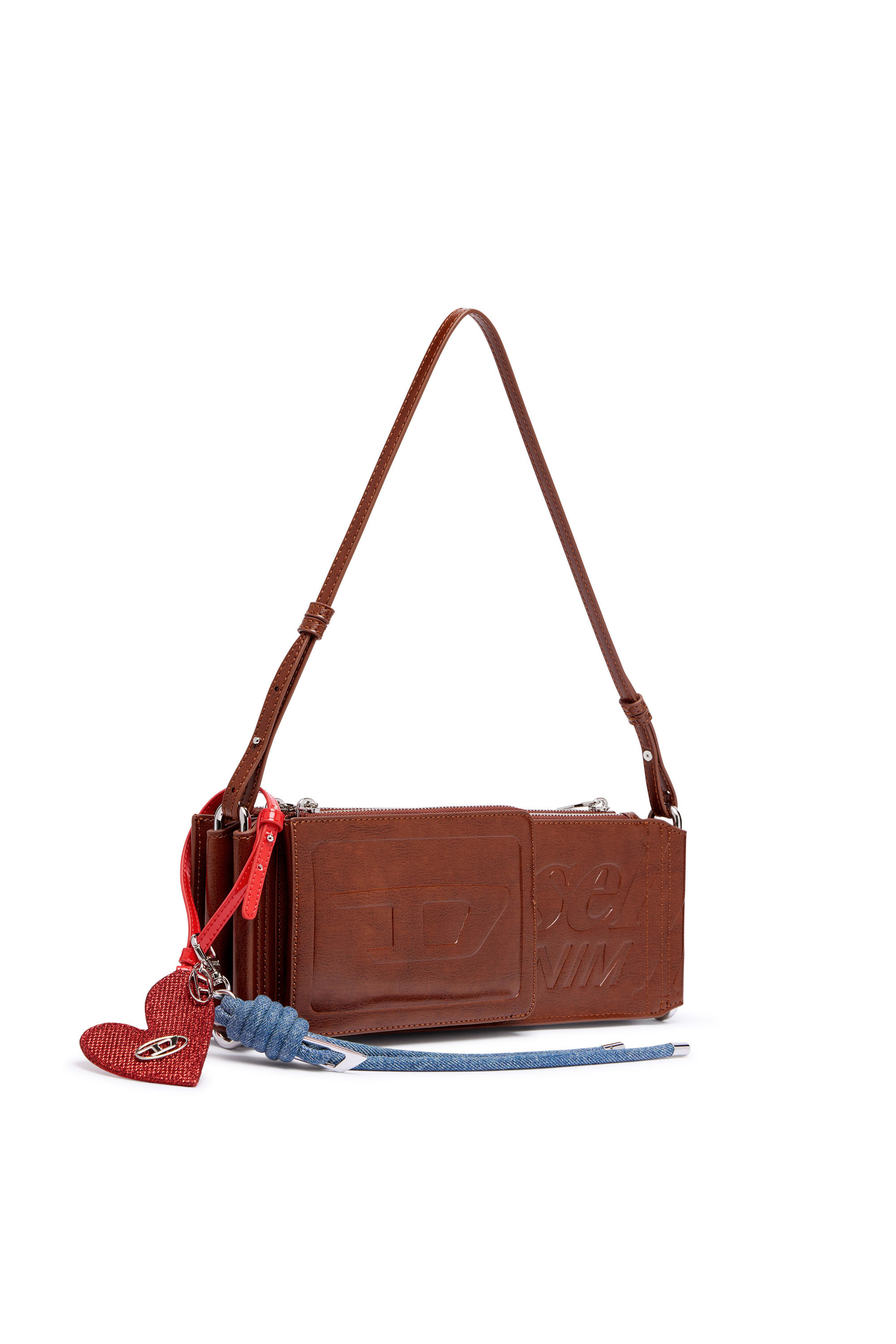 Diesel - FLAG-D SHOULDER BAG X, Unisex's Flag-D-Modular logo-embossed shoulder bag in Brown - 7