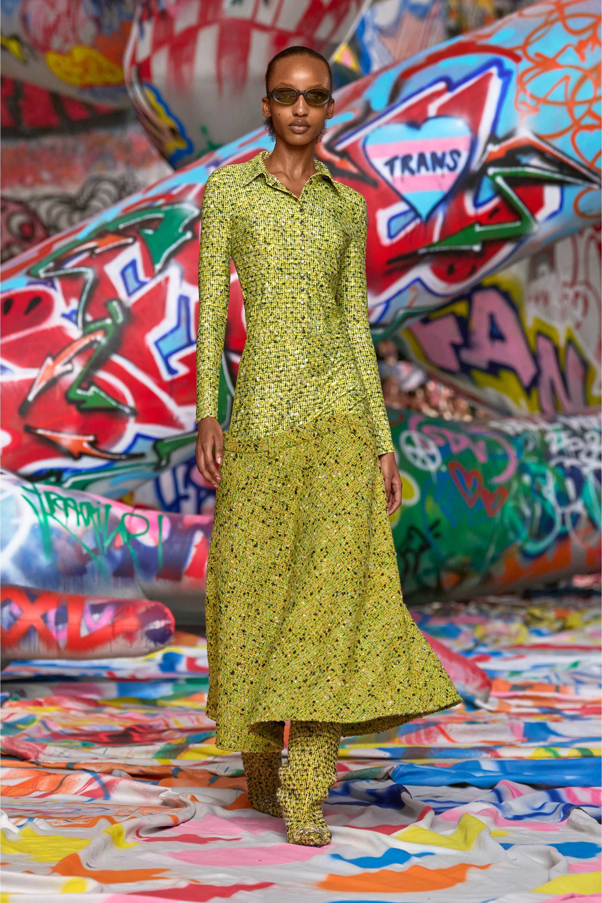 Diesel - O-GRACE-MIX, Woman's Bouclé skirt with lycra waist in Green - 6