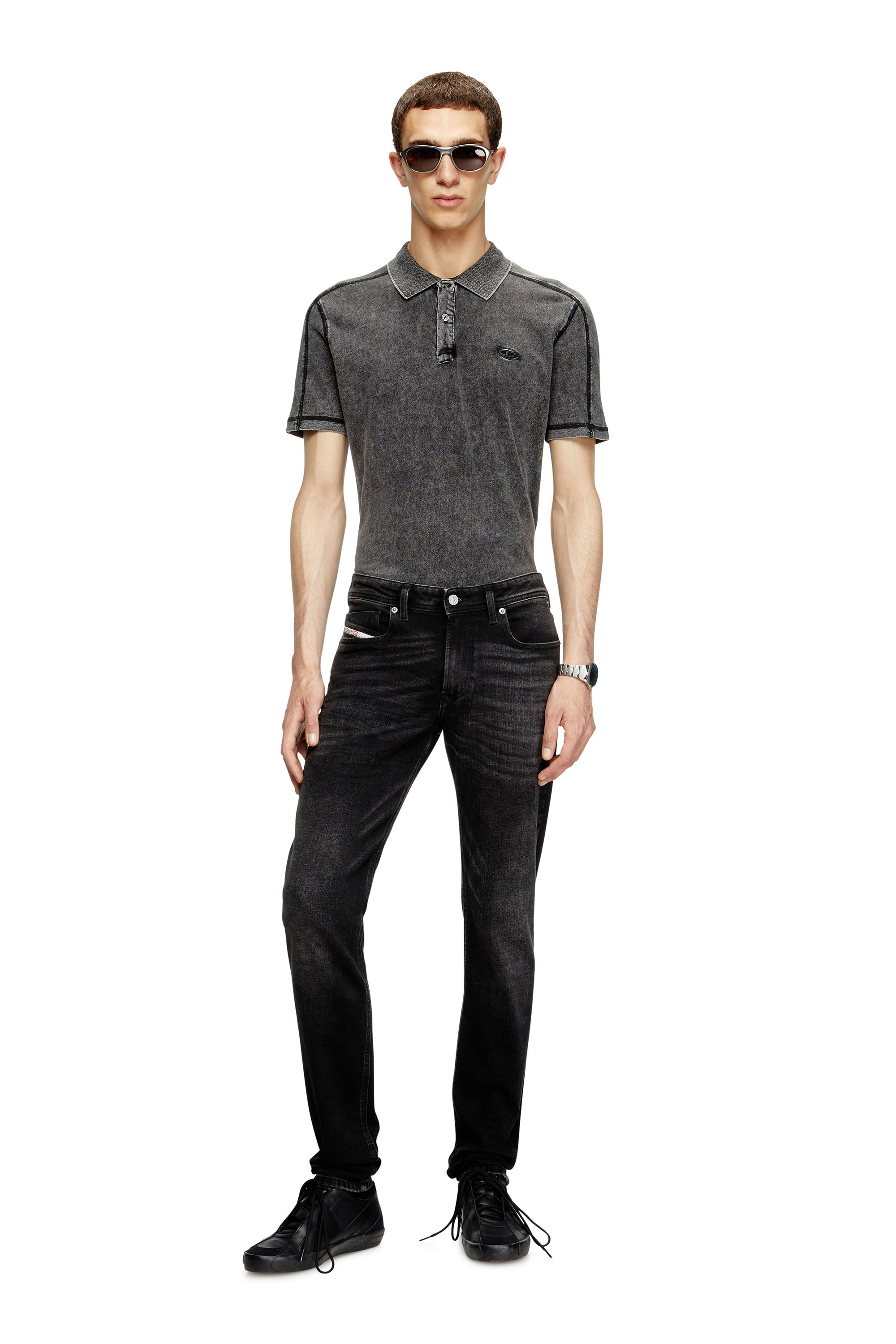Diesel - Man's Skinny Jeans 1979 Sleenker 0GRDA, Black/Dark grey - 2