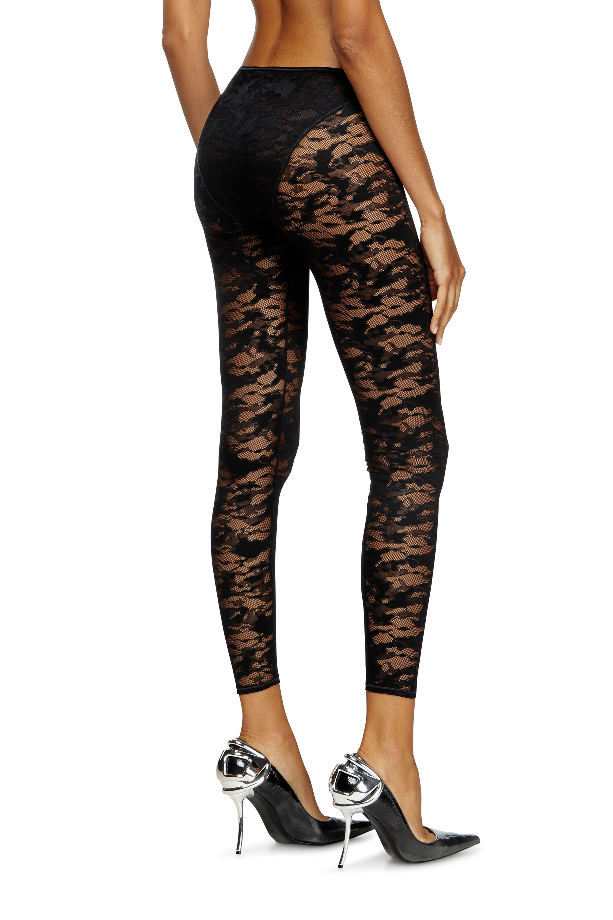 Diesel - CLAIRE-UTLT, Woman's Camo lace leggings in Black - 3