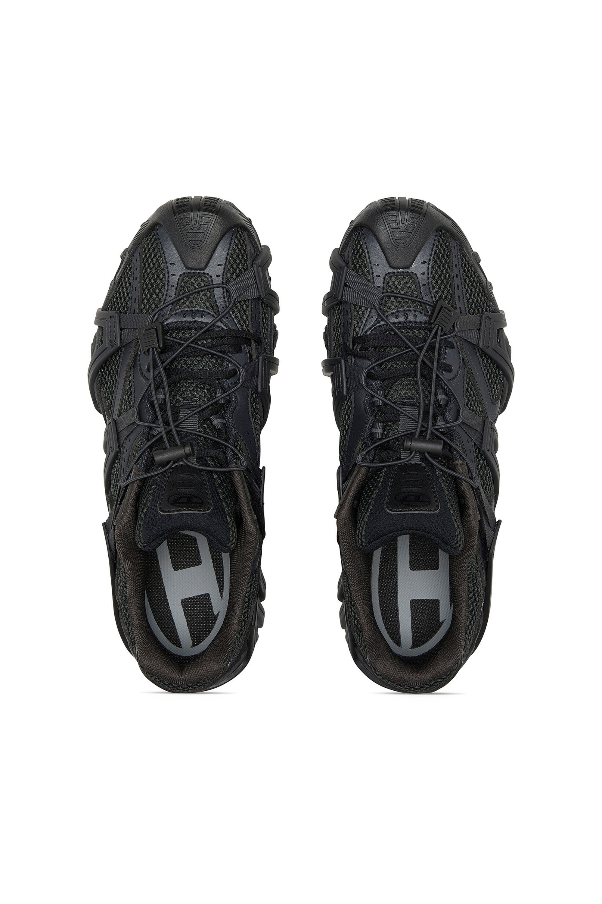 Diesel - S-PROTOTYPE CR LACE X, Man S-Prototype Cr-Mesh and PU sneakers with double lacing in Black - Image 5