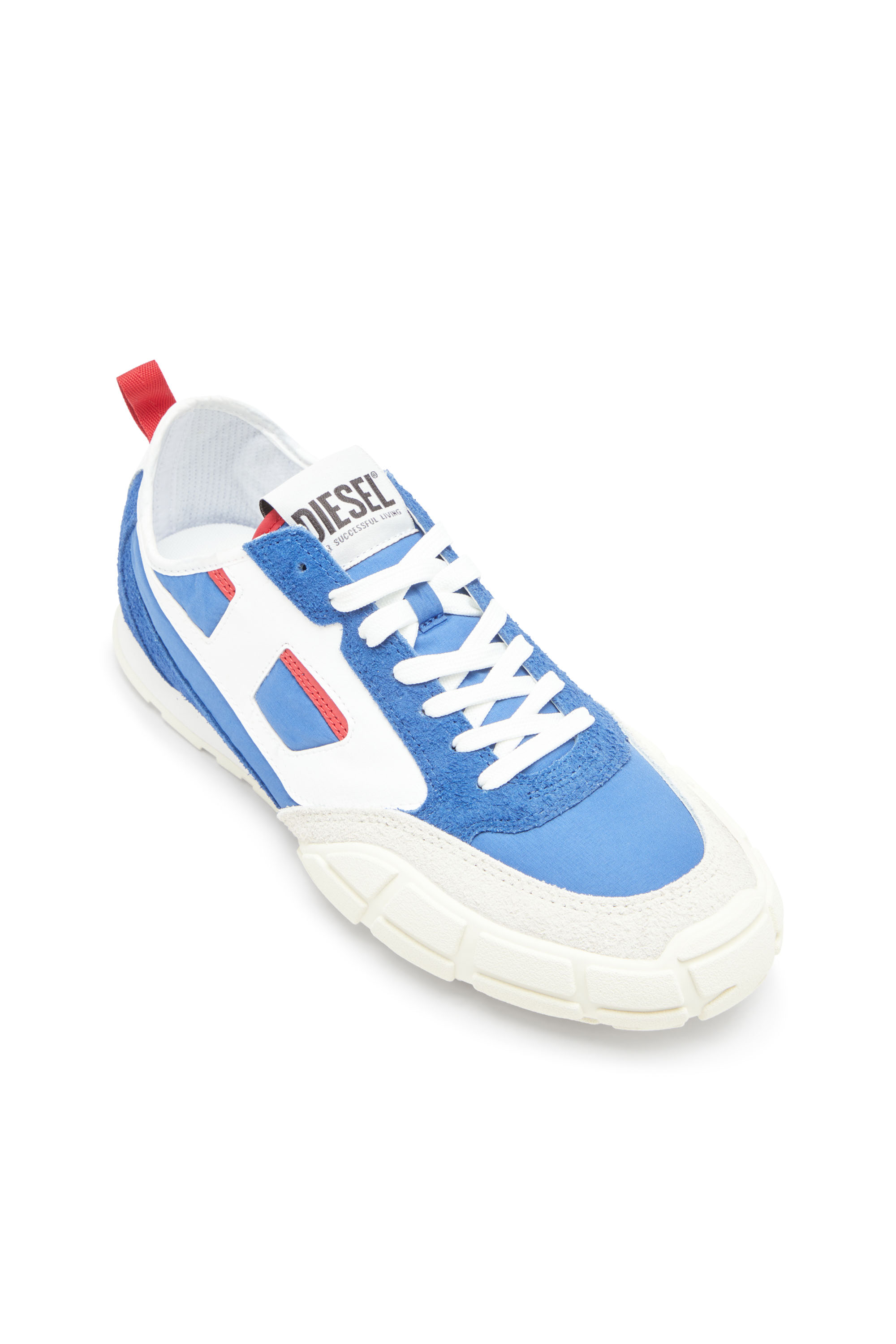 Diesel - S-PAGODHA LOW, Man's S-Pagodha-Sneakers in leather, suede and ripstop in Blue - 6
