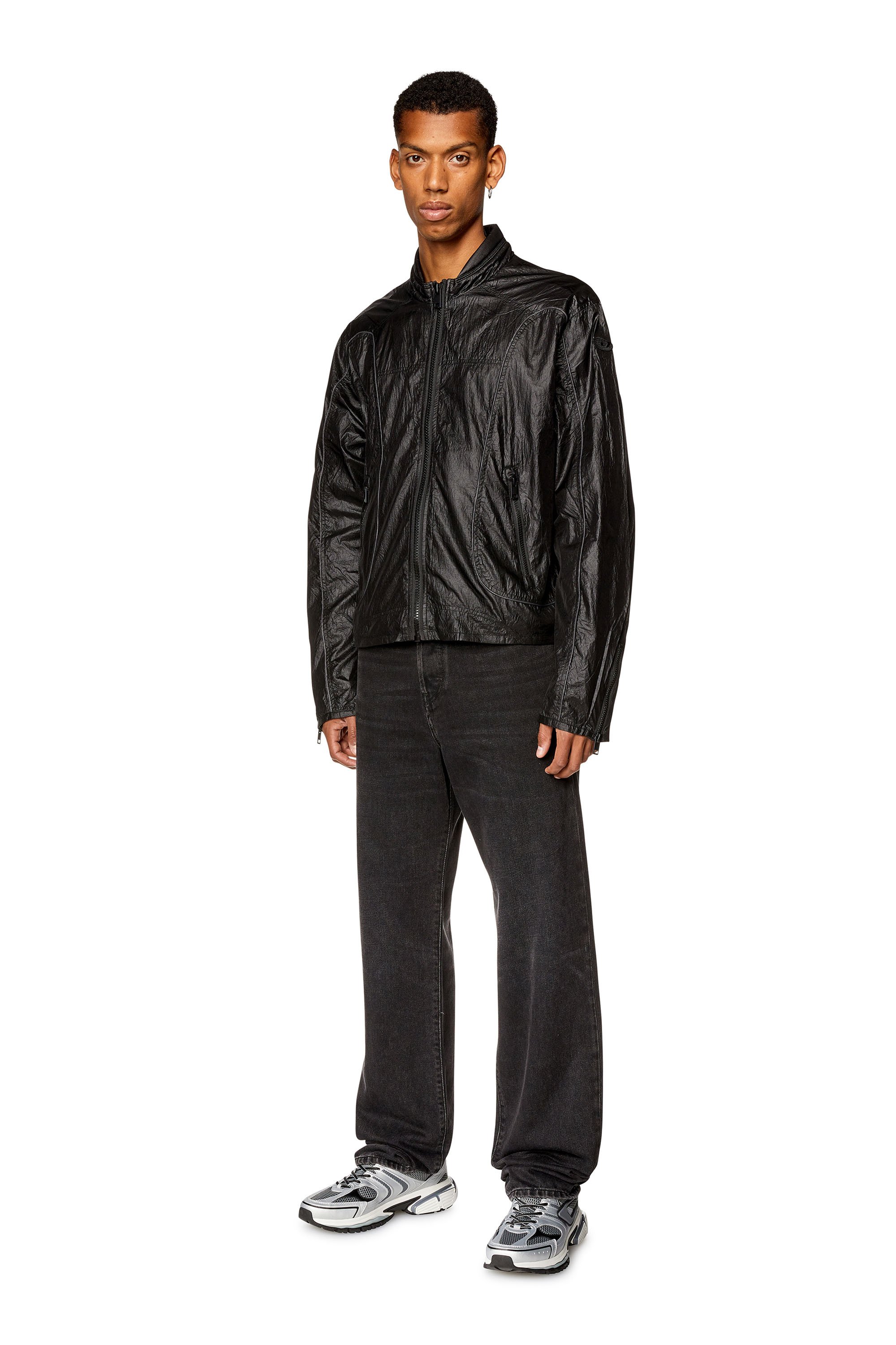 Diesel - J-BLINKID-A, Man Nylon jacket with contrast detailing in Black - Image 2
