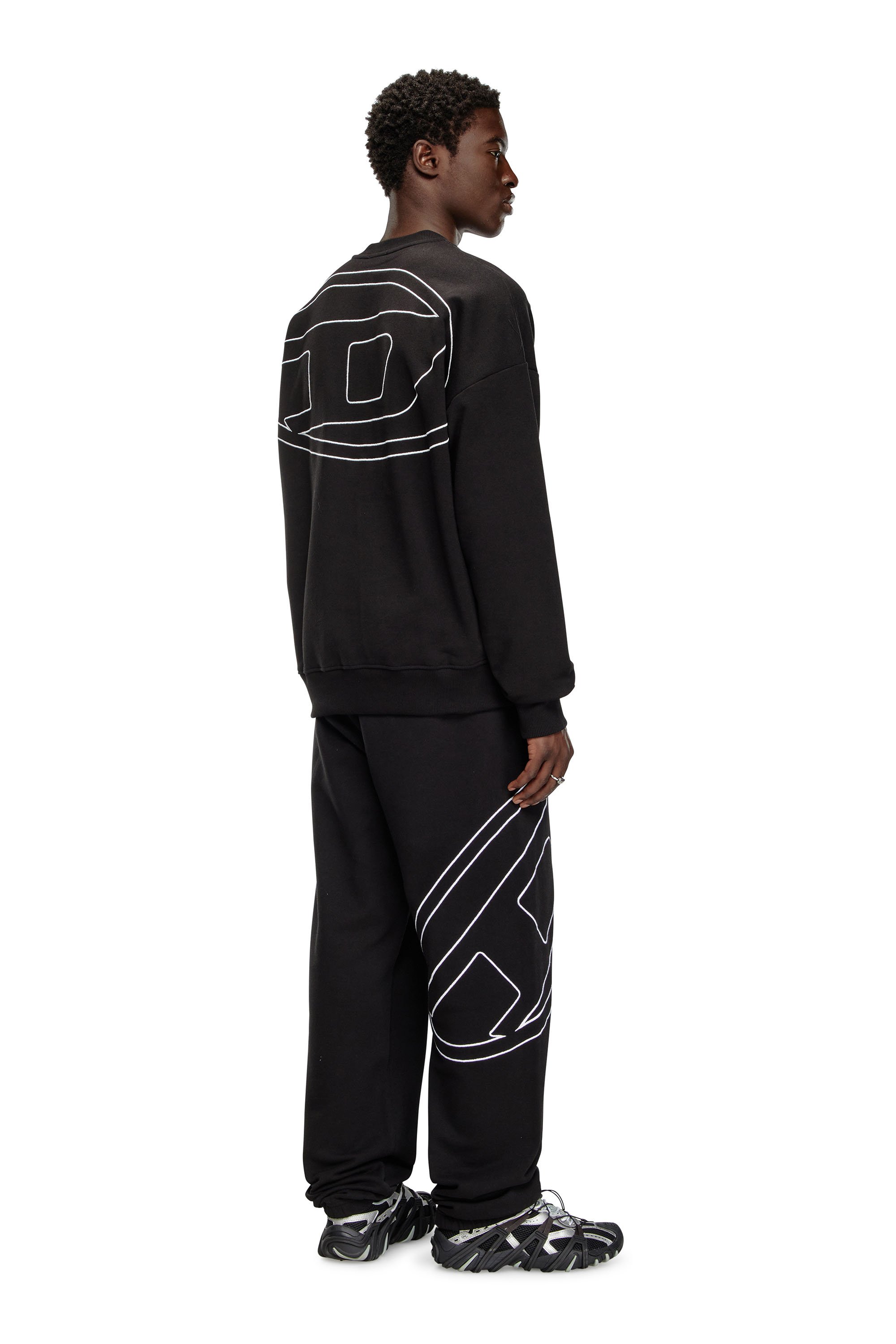 Diesel - S-ROB-MEGOVAL-D, Man's Sweatshirt with logo embroidery in Black - 1