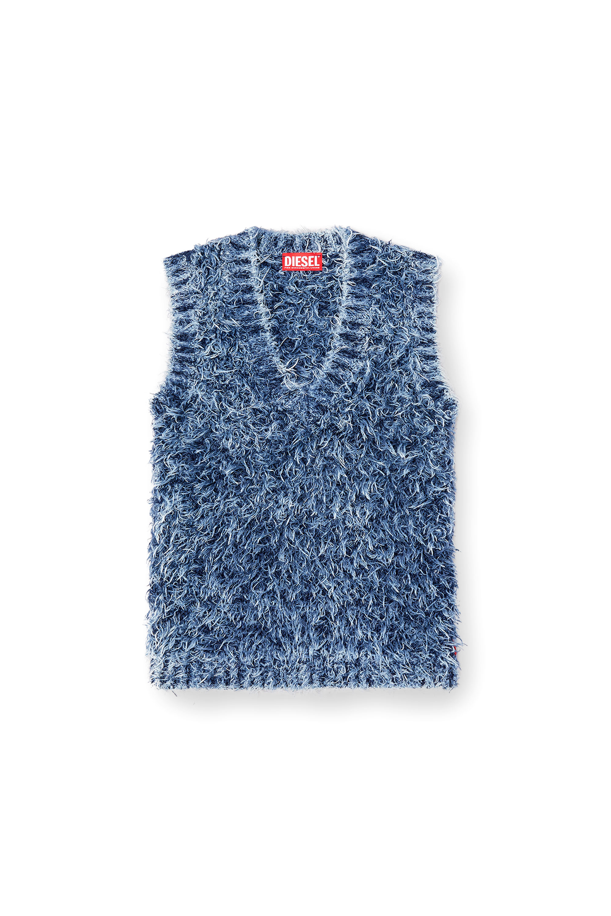 Diesel - M-DELIN, Woman's Textured-knit vest in Blue - 5