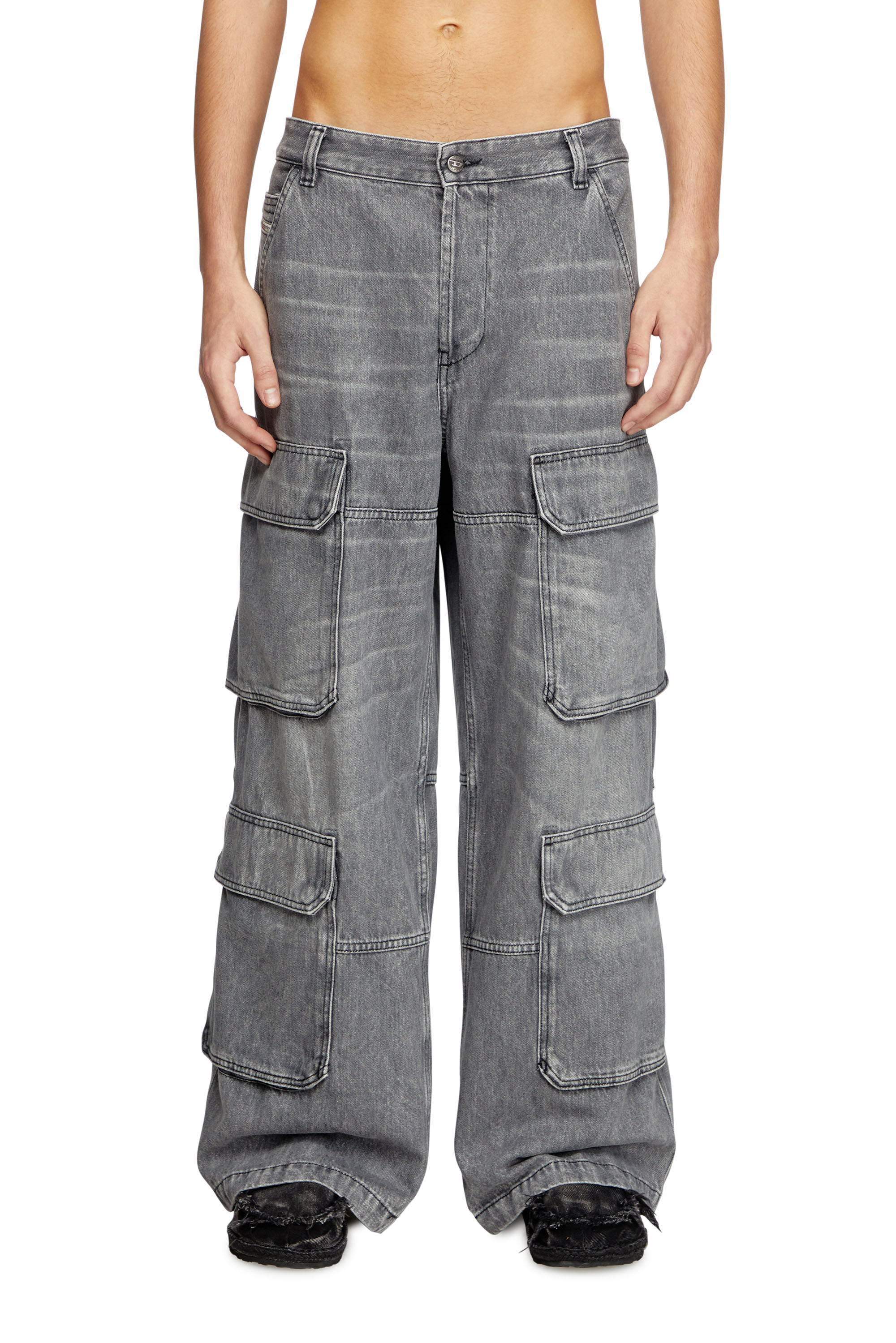 Relaxed Jeans D-Touch 0DCBE, Light Grey Diesel - Man's Relaxed Jeans D-Touch 0DCBE, Light Grey - 3