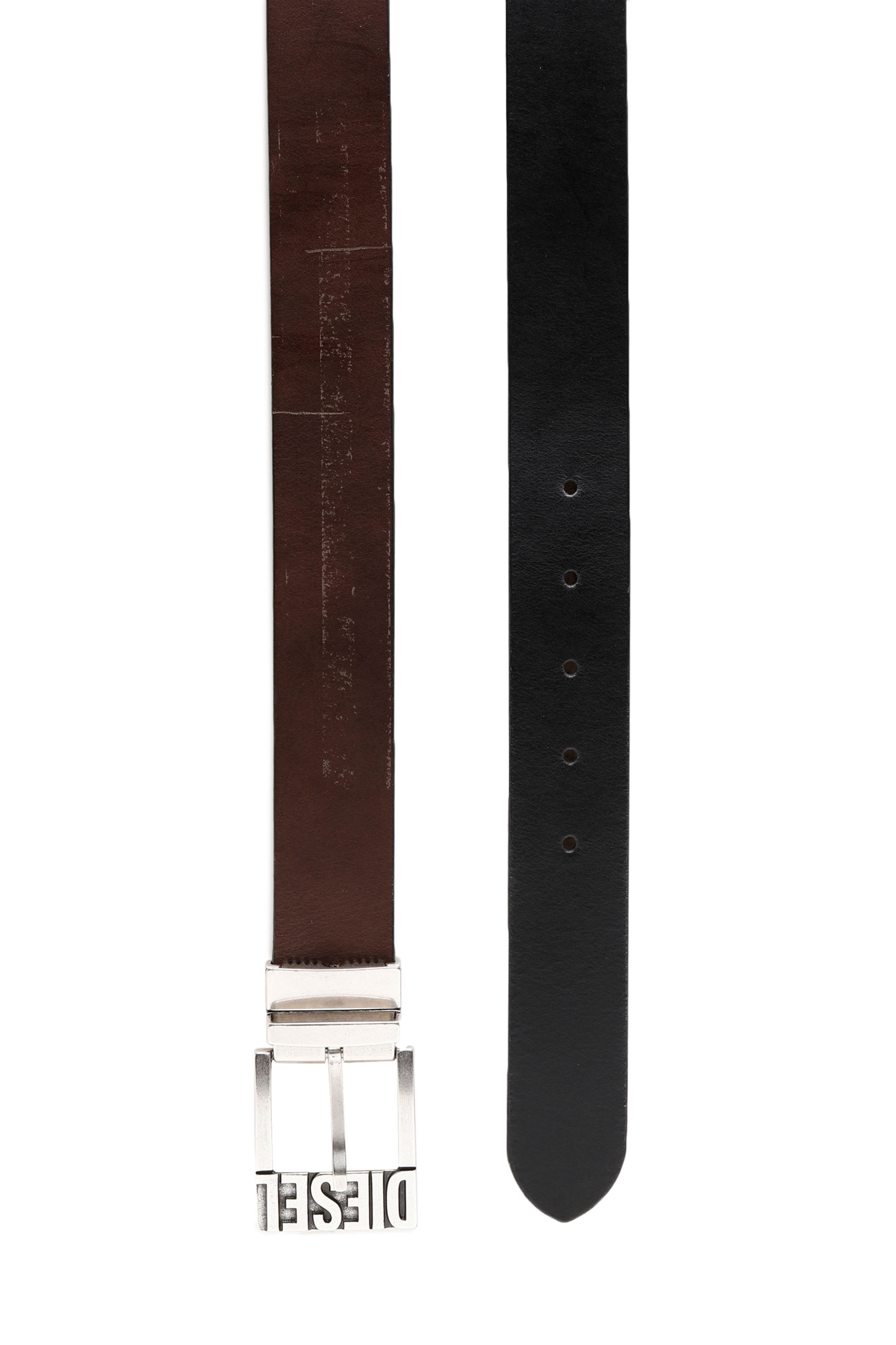 Diesel - B-SHIFT II, Man's 3.4cm reversible leather belt in Black/Brown - 4