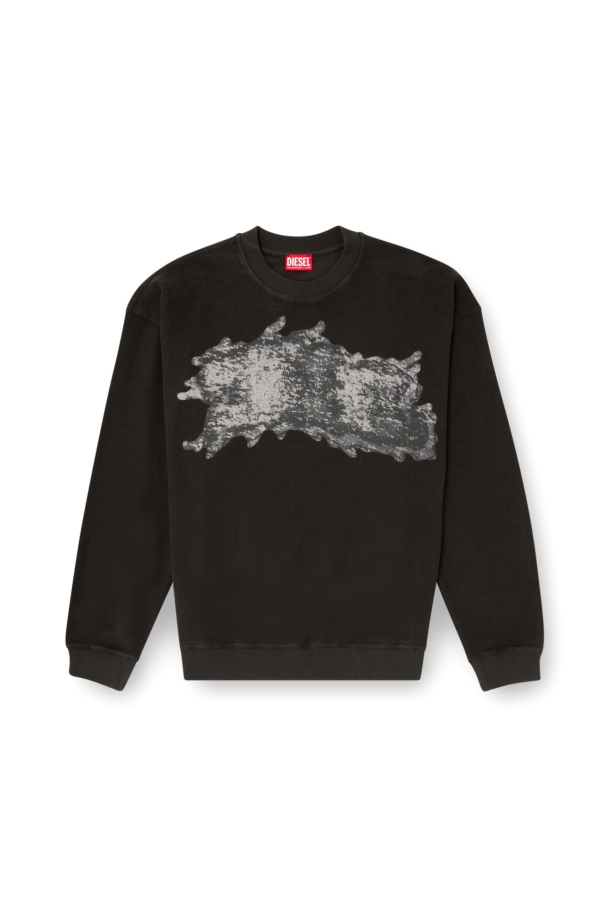Diesel - S-VALENTIN-JMBV, Man's Sweatshirt with graffiti print in Dark grey - 2