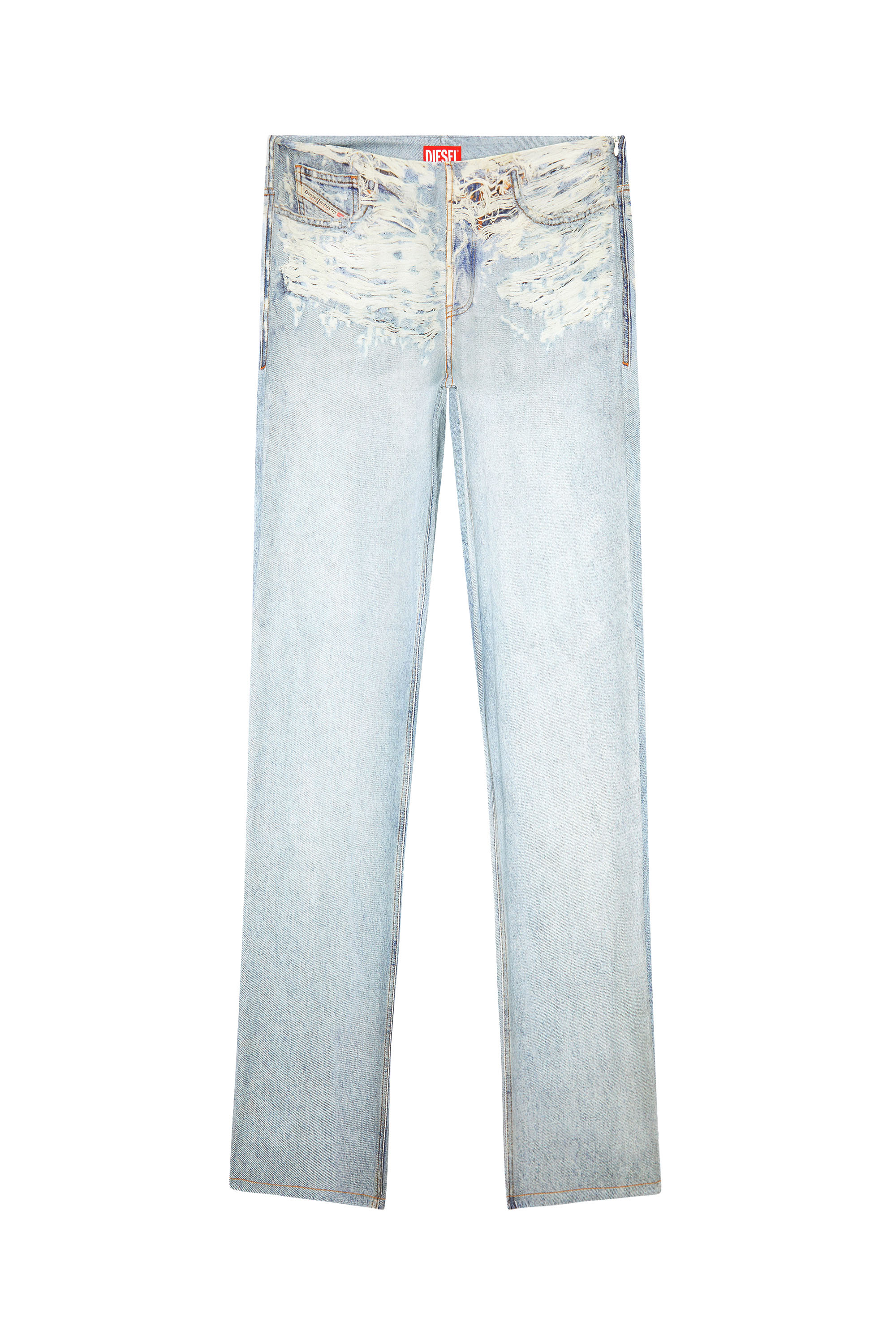 Diesel - P-SARKY, Woman Fluid pants with denim print in Blue - Image 5