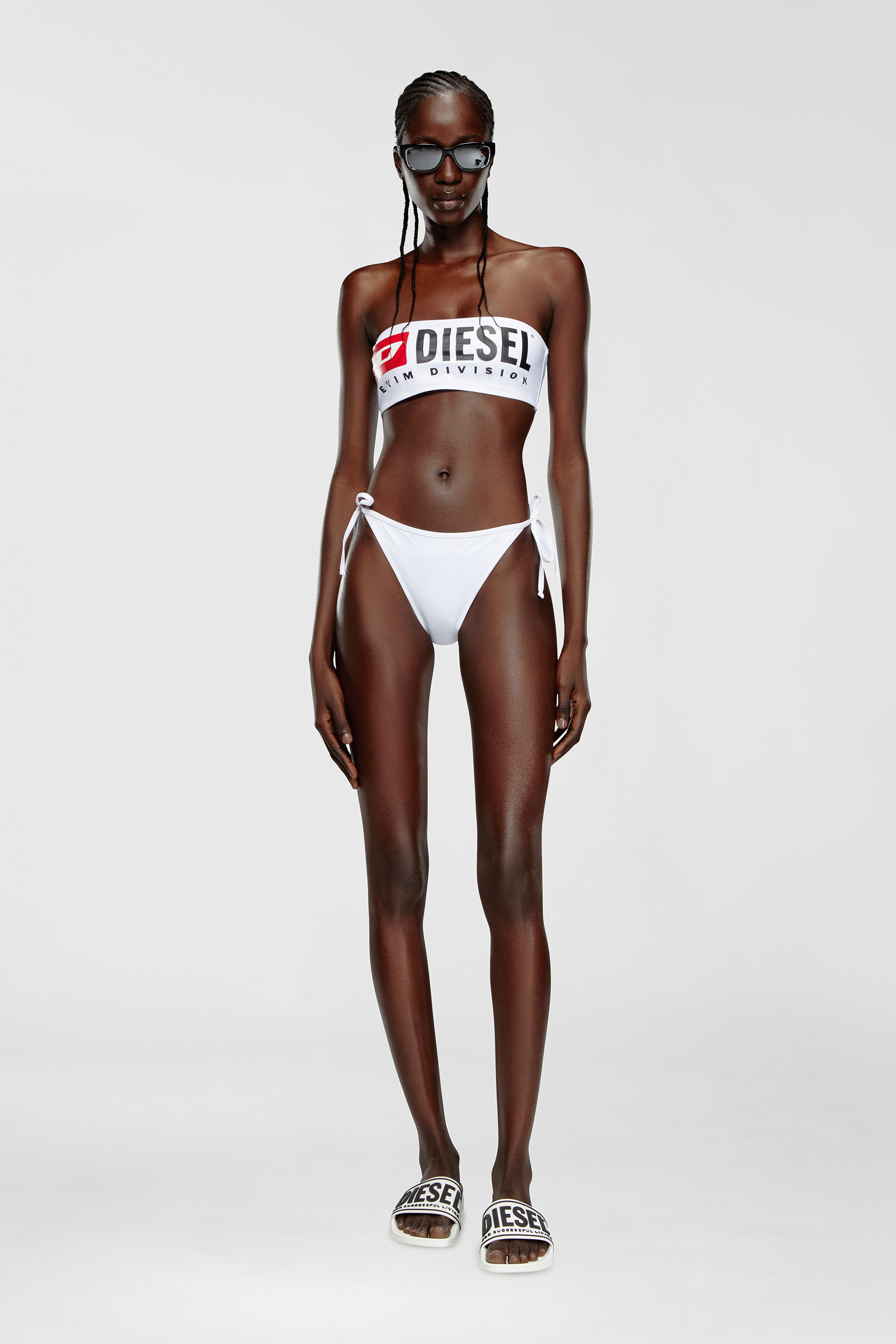 Diesel - BFB-BRYNA, Woman's Bandeau bikini top with maxi logo in White - 2