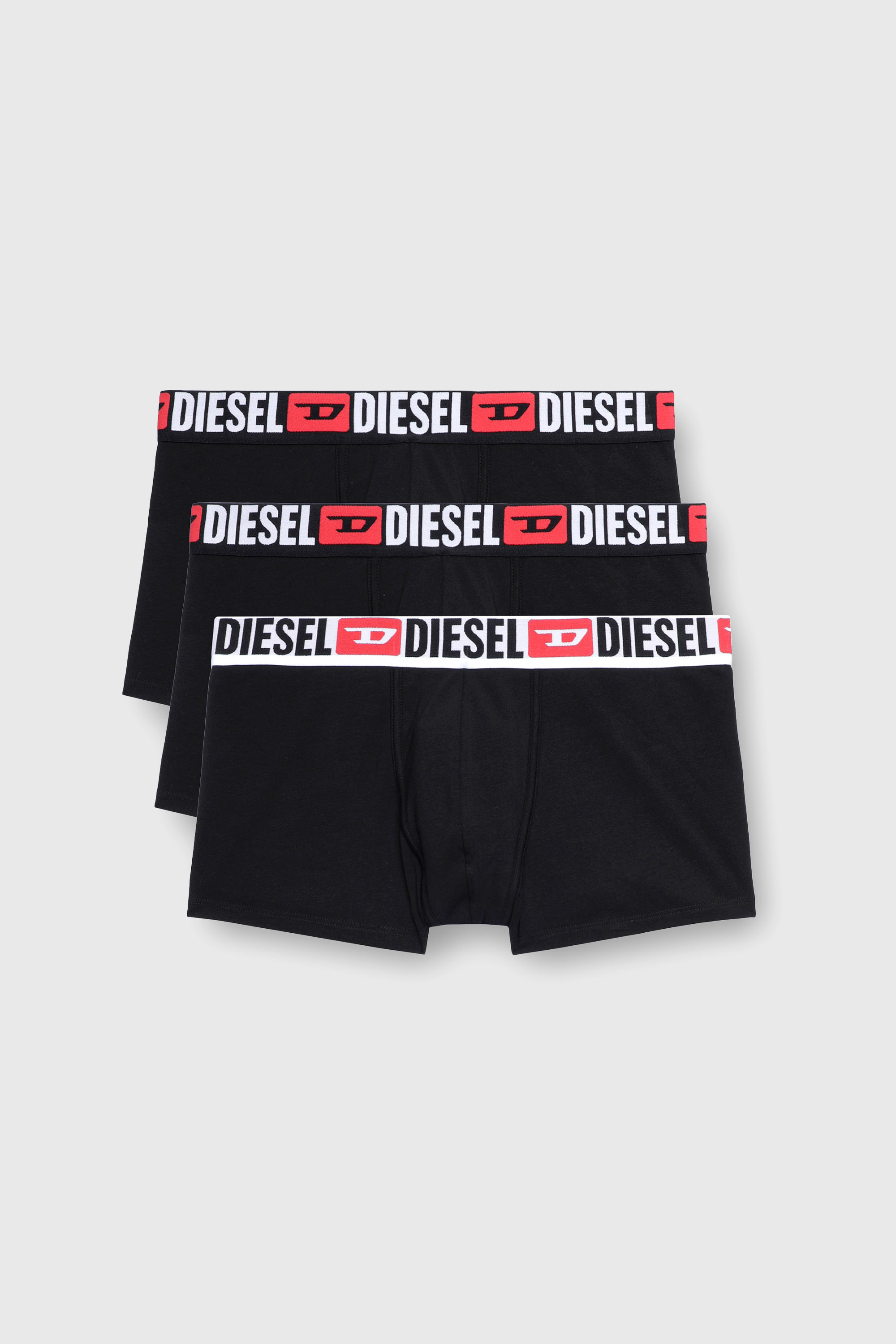 Diesel - UMBX-DAMIENTHREEPACK, Man's Three-pack of all-over logo waist boxers in Black - 2