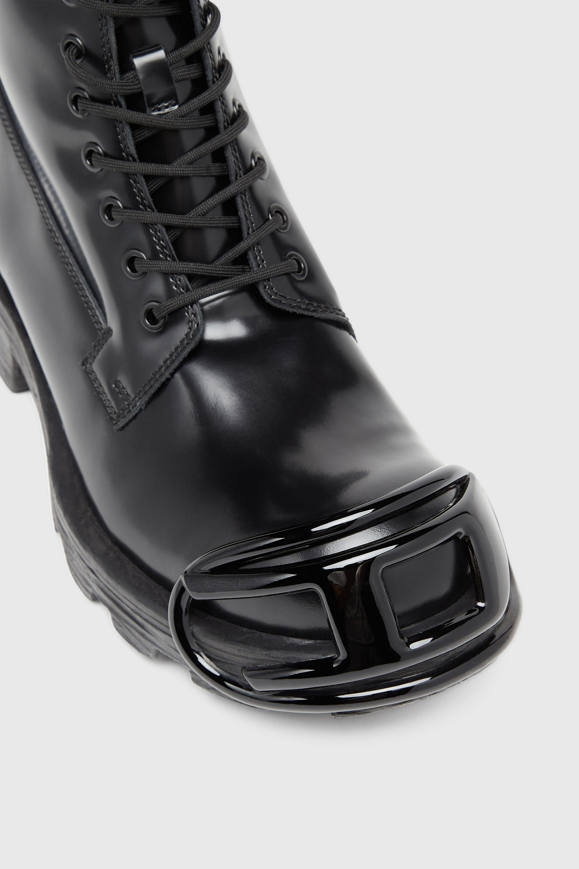 Diesel - D-HAMMER BT D, Man's D-Hammer-Leather boots with oval D toe guard in Black - 4