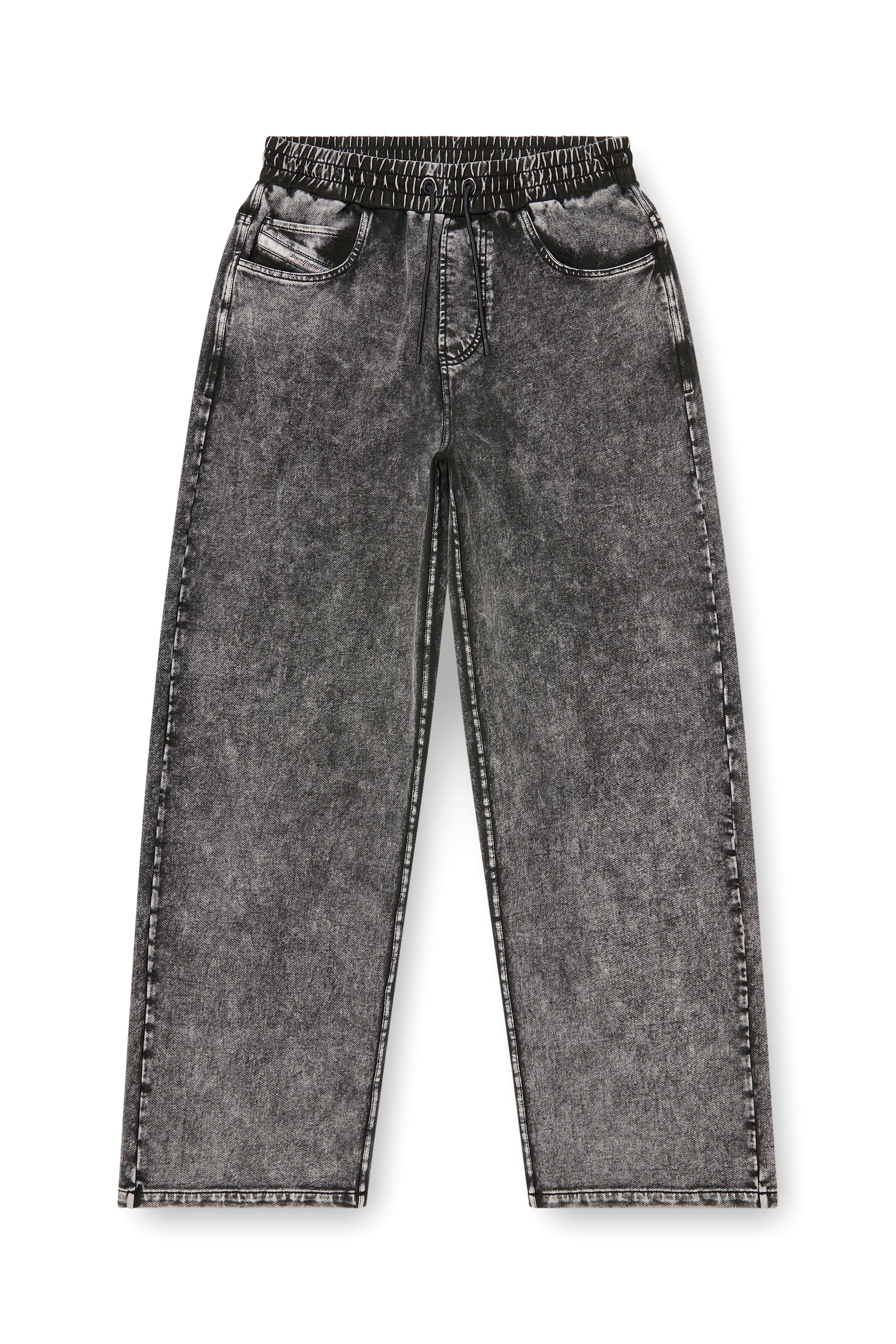 Diesel - P-STUK, Man's Sweatpants with denim effect in Grey - 4