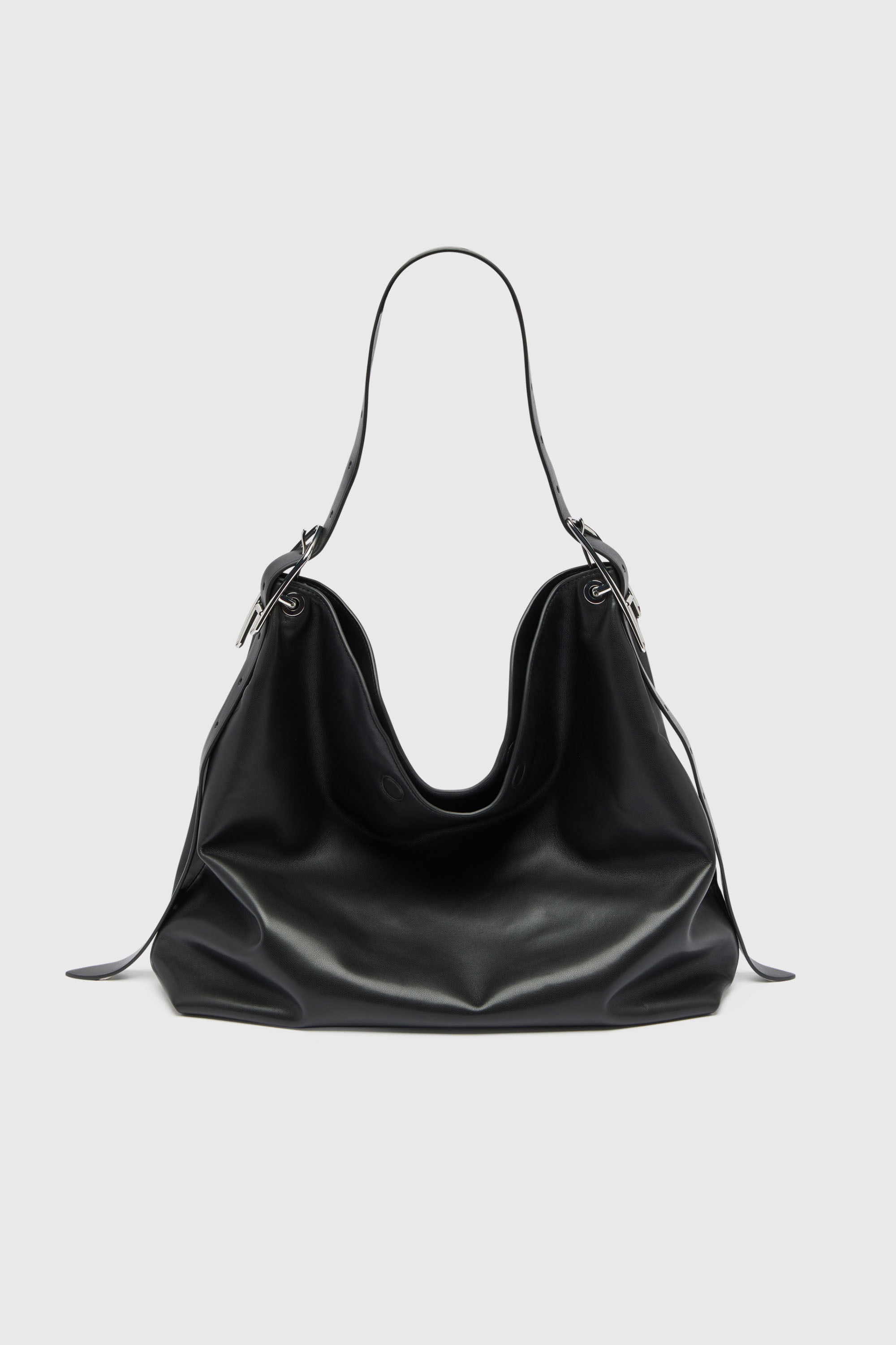 Diesel - D-LINE HOBO L, Woman's D-Line-Leather hobo bag in Black - 1