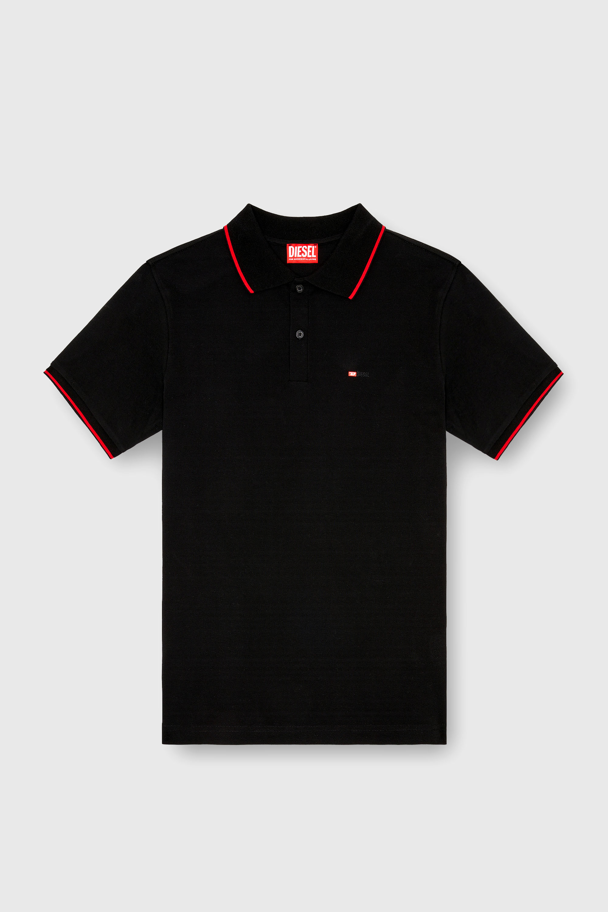 Diesel - T-FERRY-MICRODIV, Man's Polo shirt with micro Diesel embroidery in Black - 2