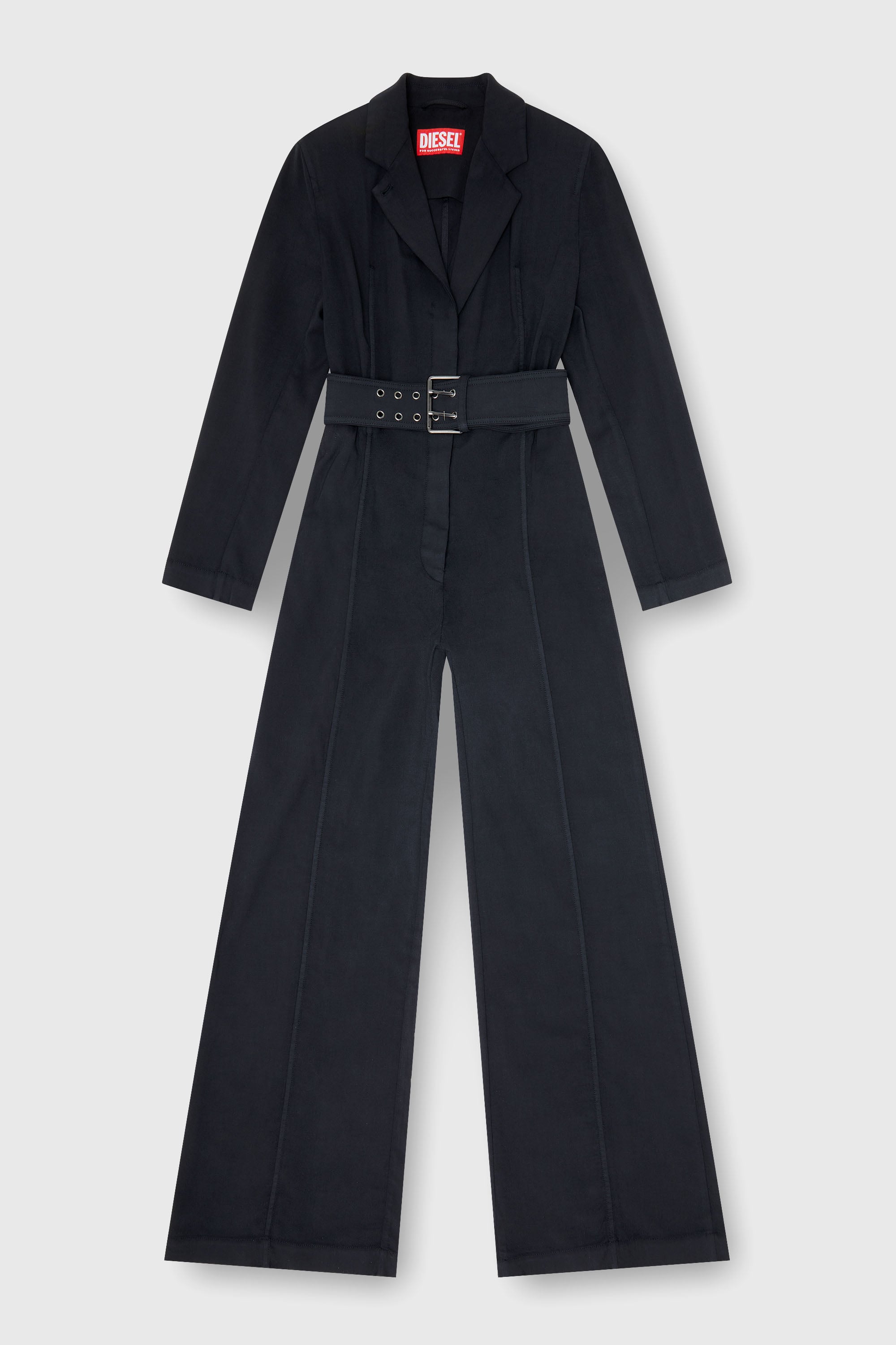 Diesel - J-AEL, Woman's Belted blazer jumpsuit in stretch wool in Black - 2
