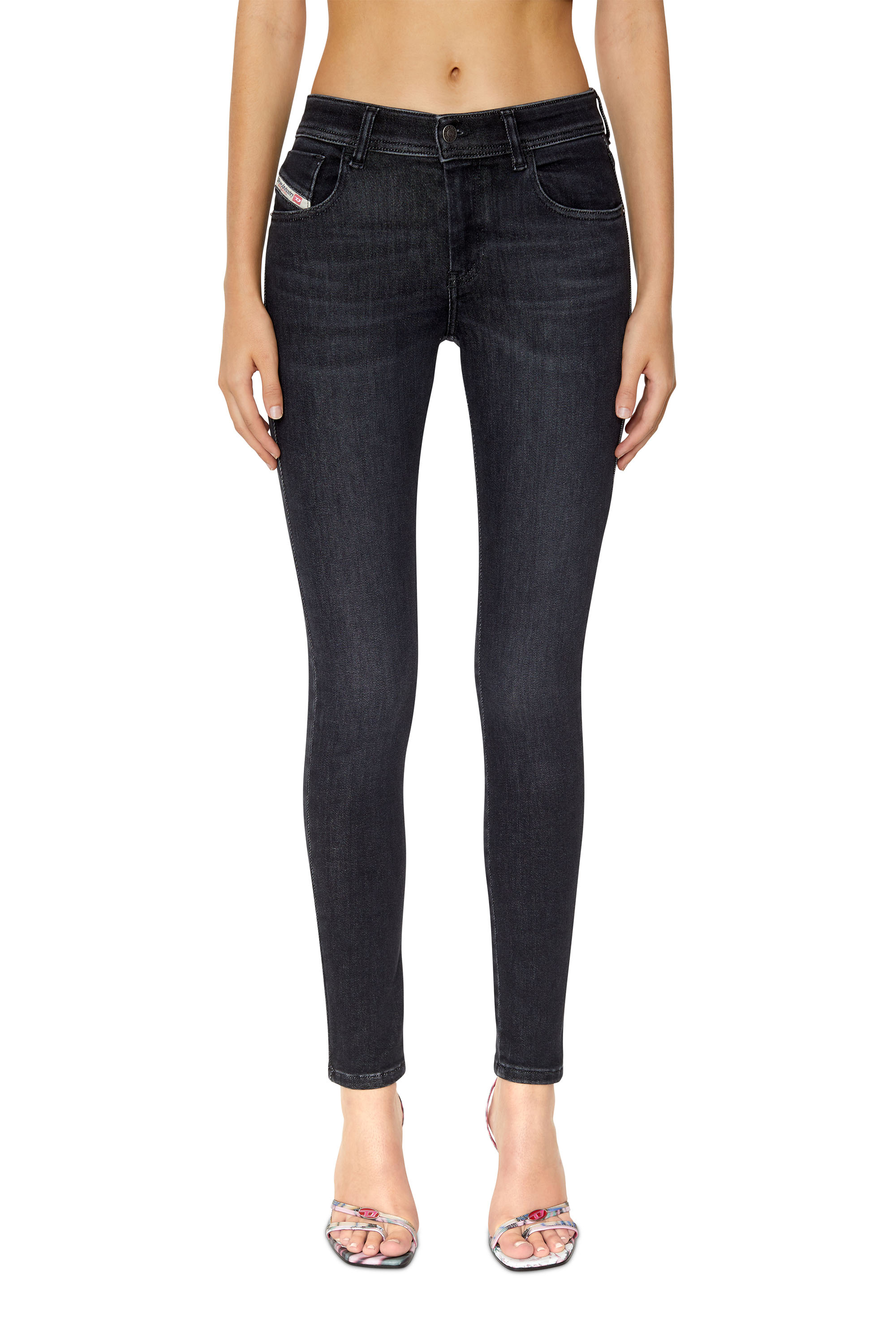 Diesel - Super skinny Jeans 2017 Slandy 09D96, Black/Dark grey - Image 1