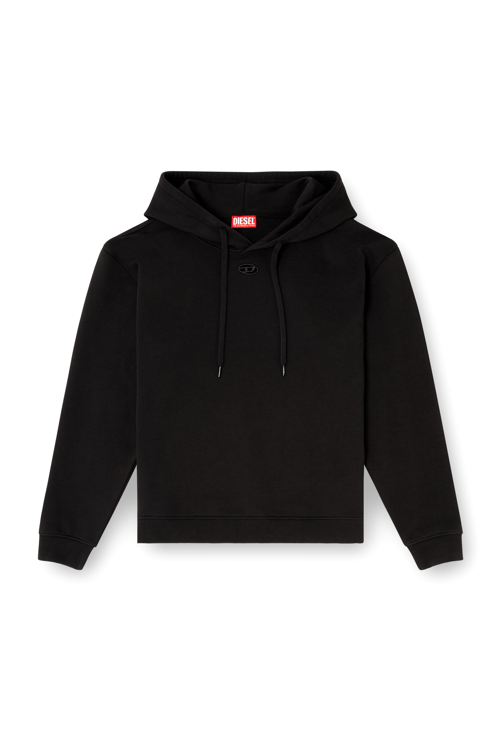 Diesel - F-NORMY-HOOD-OD, Woman's Hoodie in cotton with Oval D logo in Black - 3